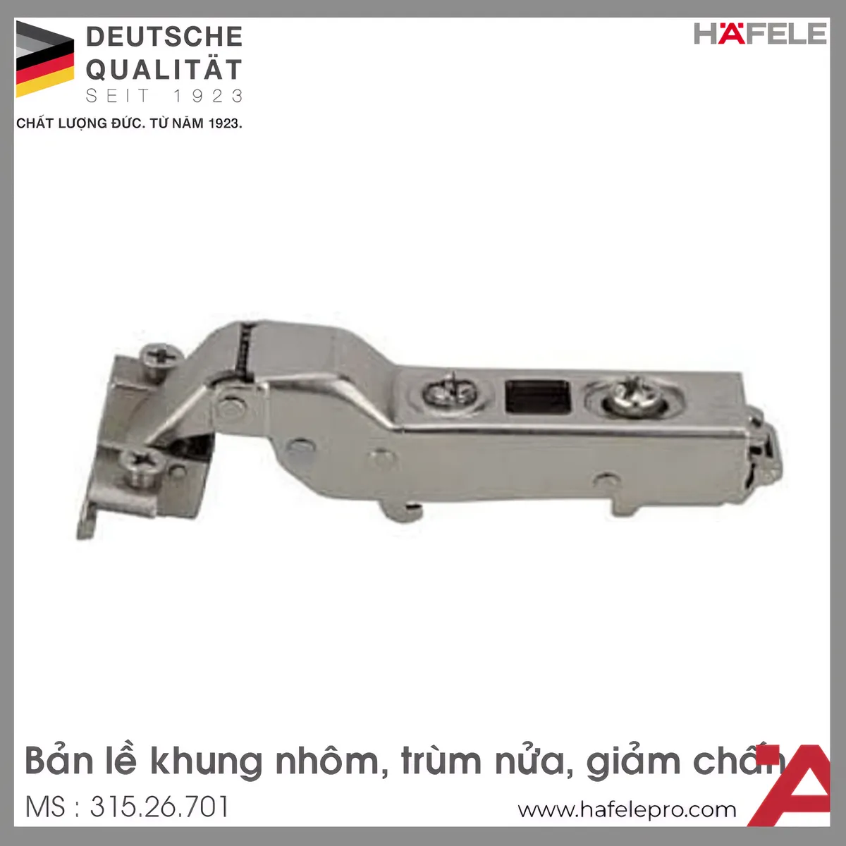 Bản Lề Trùm Nửa Metalla SM 110° Khung Nhôm Hafele 315.26.701