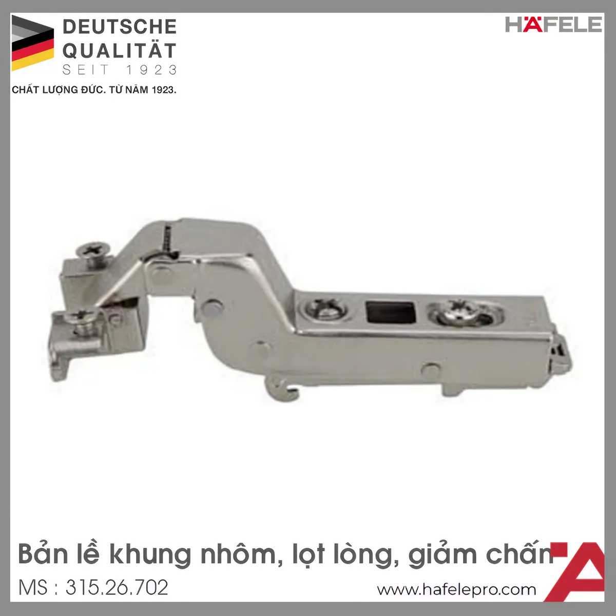 Bản Lề Lọt Lòng Metalla SM 110° Khung Nhôm Hafele 315.26.702