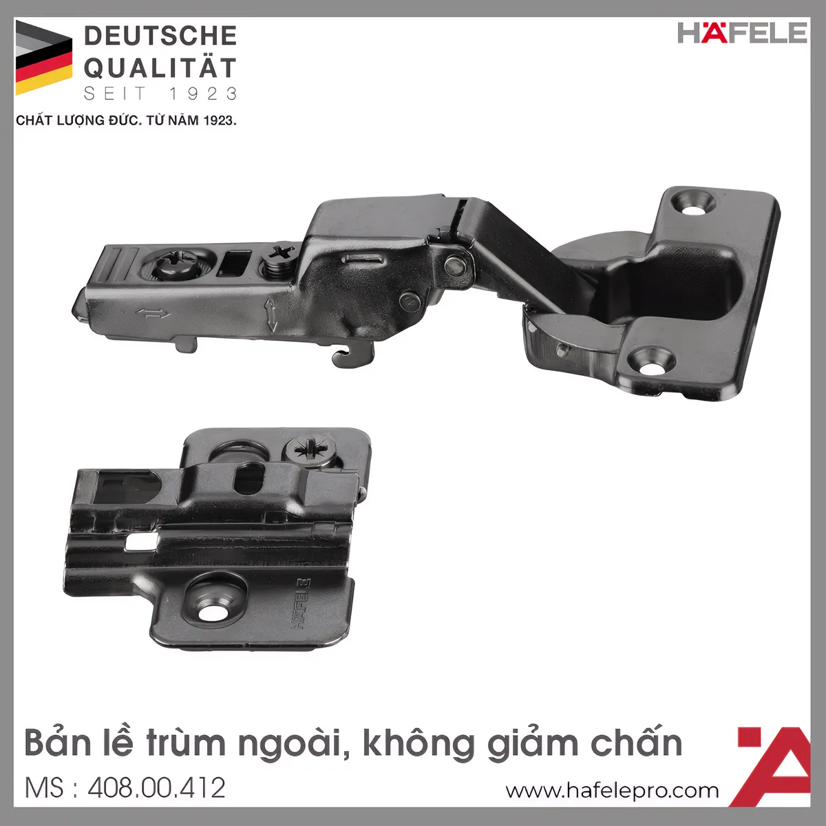 Bản Lề Trùm Ngoài Không Giảm Chấn Hafele 408.00.412