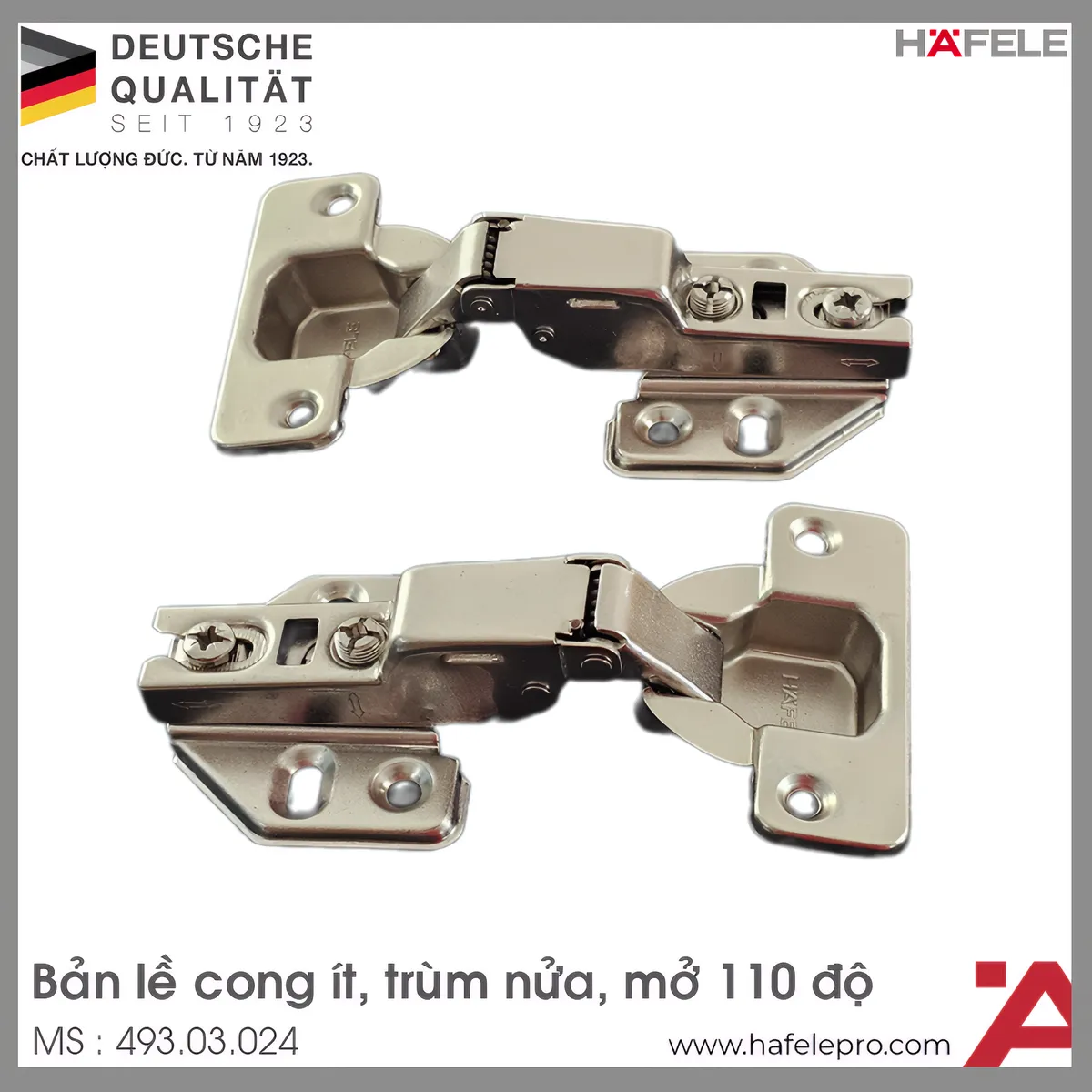 Bản Lề Trùm Nửa Metalla A DIY 110º Hafele 493.03.024