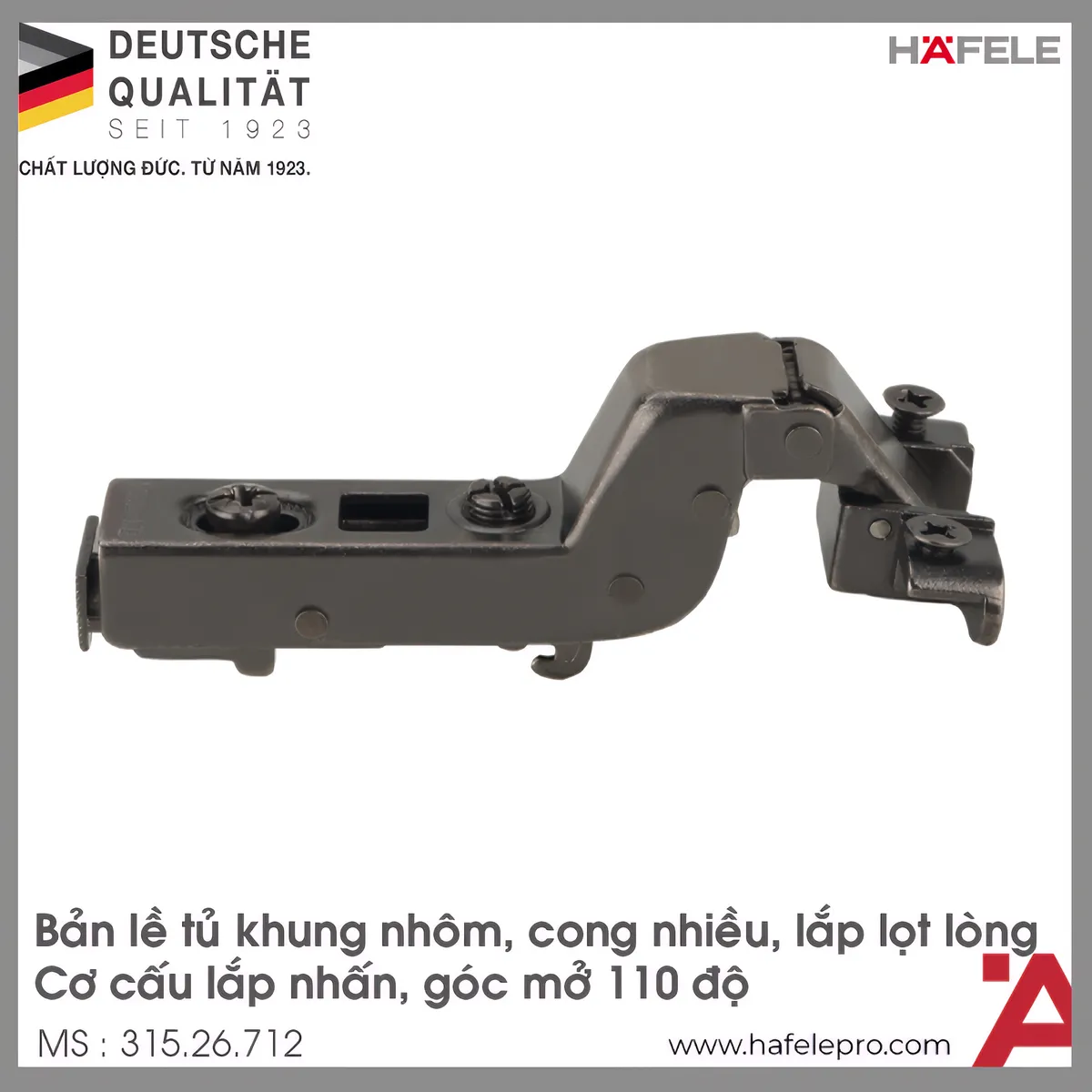 Bản Lề Metalla SM 110° Lọt Lòng Hafele 315.26.712
