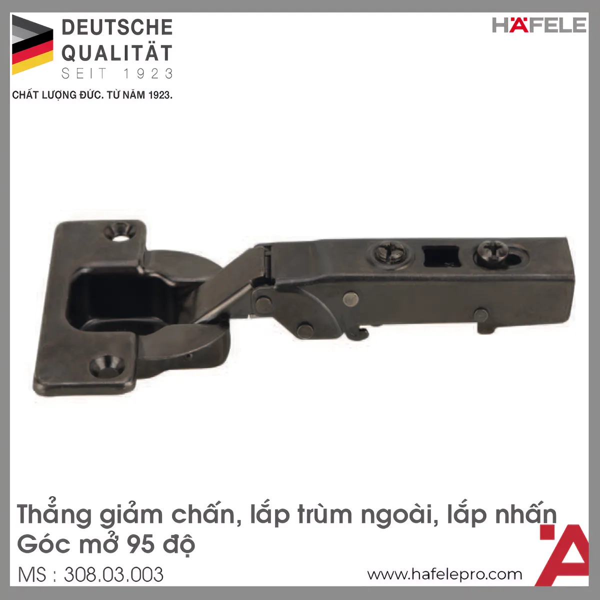 Bản Lề Metalla SM 95° Trùm Ngoài Hafele 308.03.003