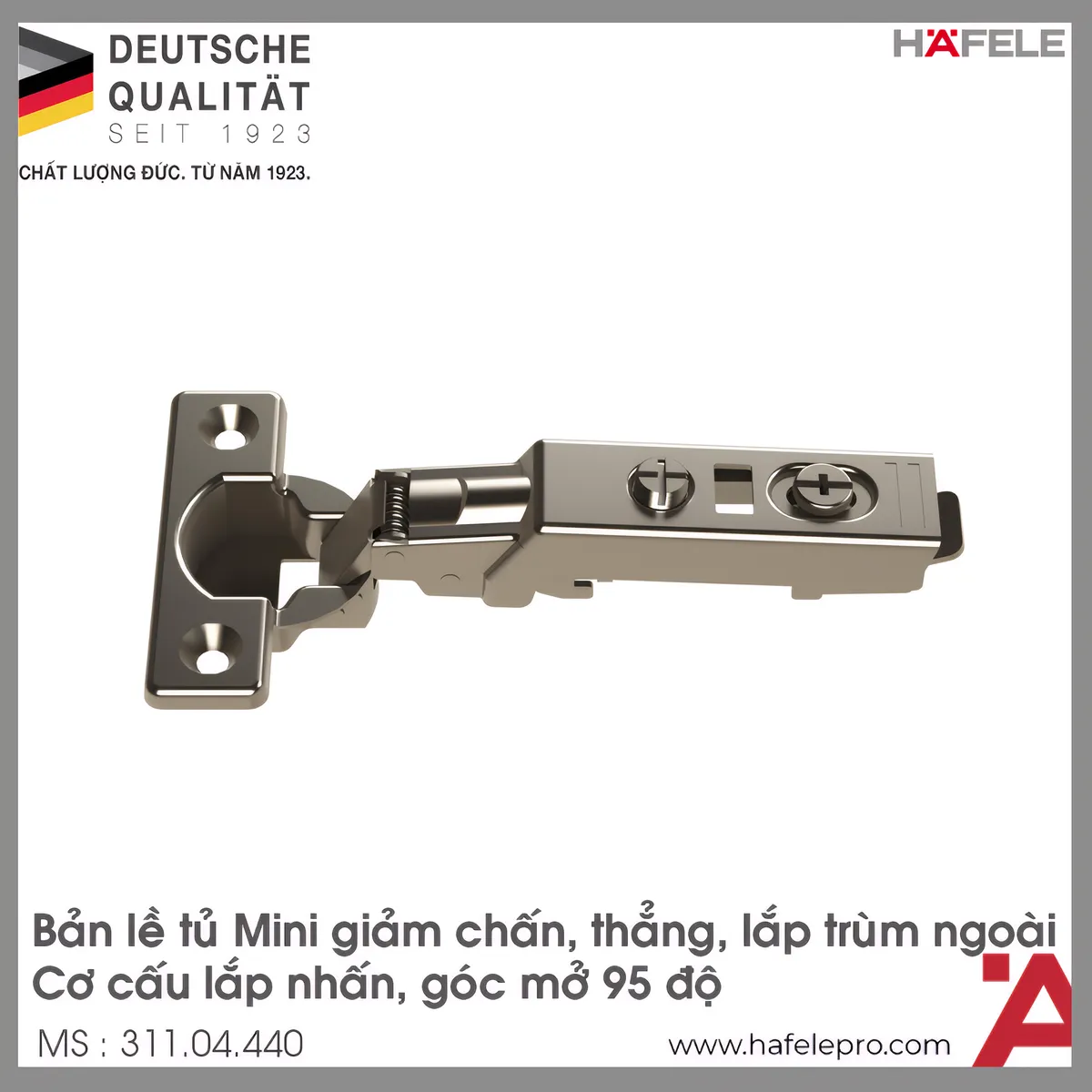 Bản Lề Trùm Ngoài Metalla SM 95° Mini Hafele 311.04.440