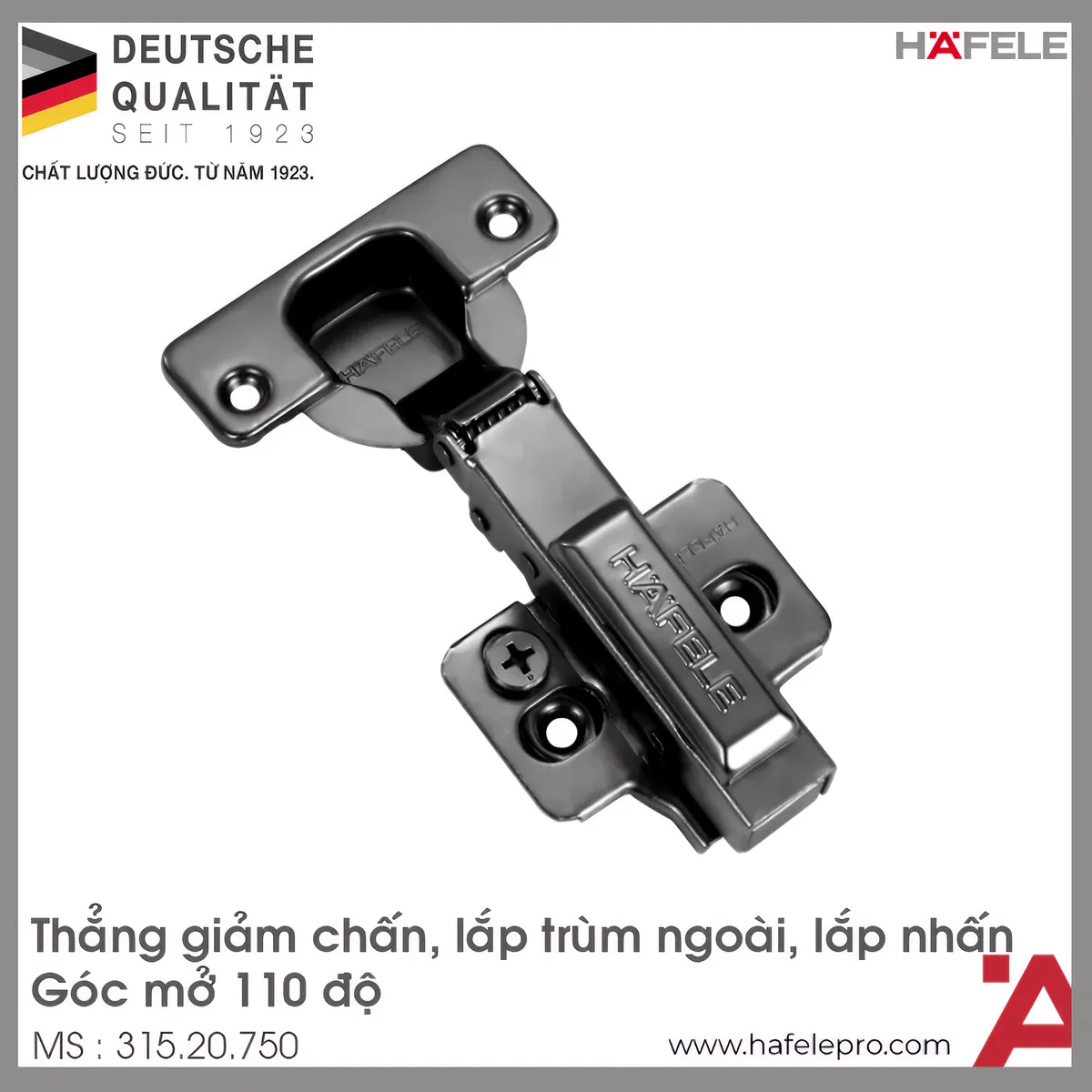 Bản Lề Trùm Ngoài Metalla SM Giảm Chấn 110º Hafele 315.20.750