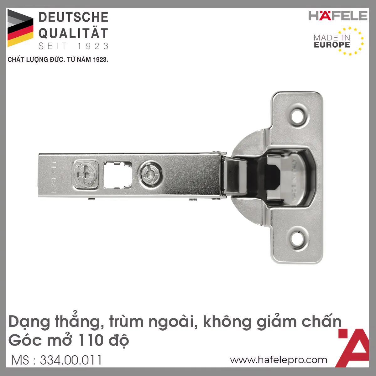 Bản Lề Trùm Ngoài Metallamat Neo 110° Hafele 334.00.011