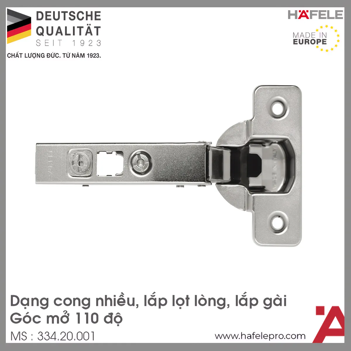 Bản Lề Lọt Lòng Metallamat Neo 110° Hafele 334.20.001