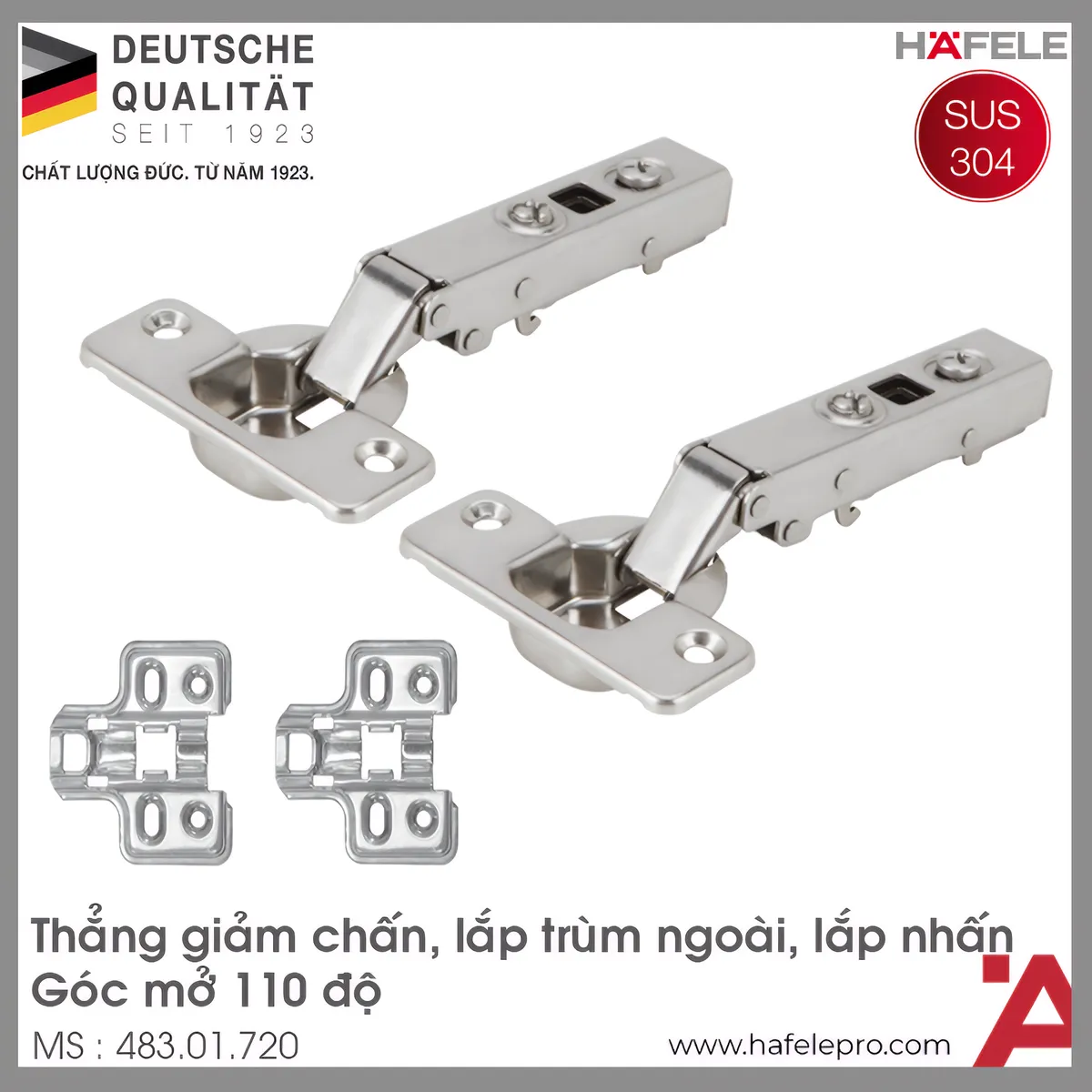 Bản Lề Trùm Ngoài Metalla SM 110° DIY Hafele 483.01.720