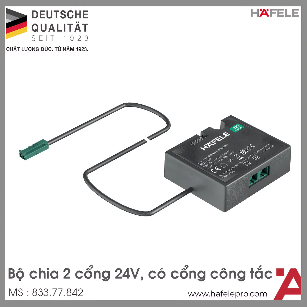 Bộ Chia 2 Cổng Ra 24V Hafele 833.77.842