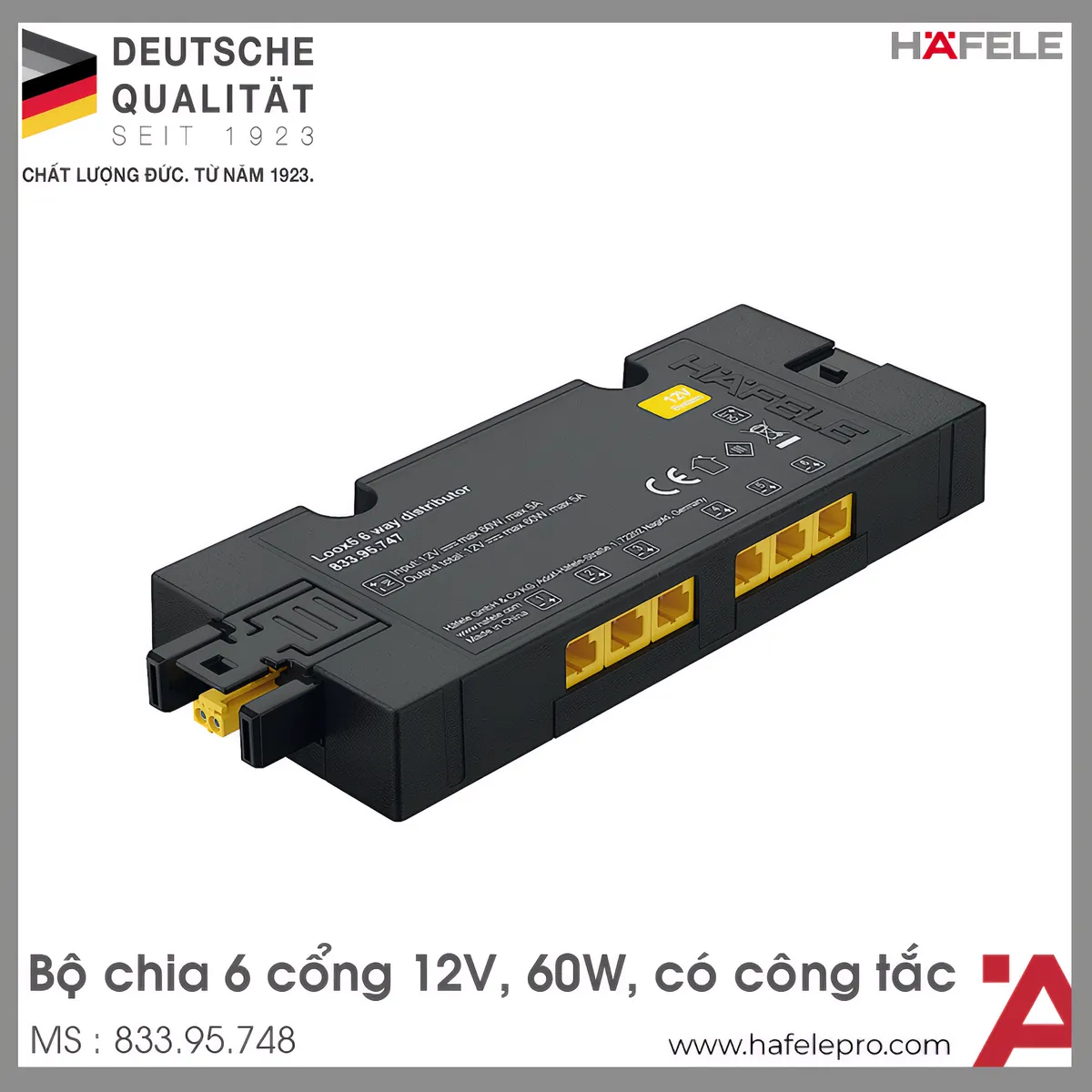 Bộ Chia 6 Cổng 12V Hafele 833.95.748