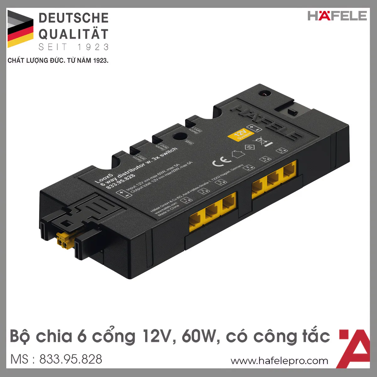Bộ Chia 6 Cổng 12V Hafele 833.95.828