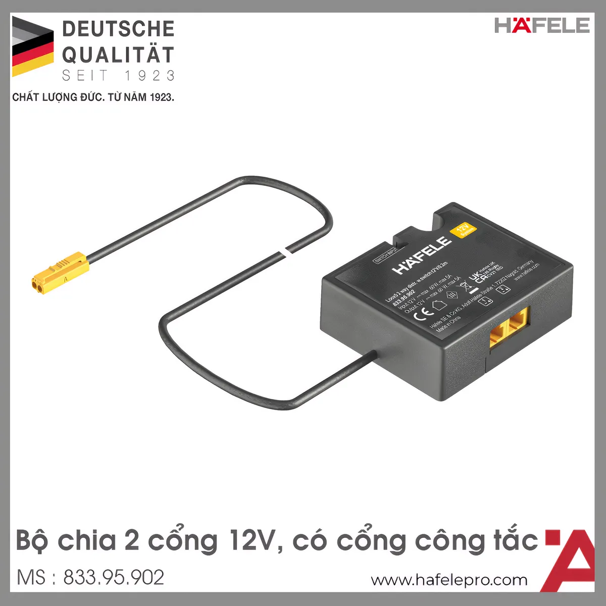 Bộ Chia 2 Cổng Ra 12V Hafele 833.95.902