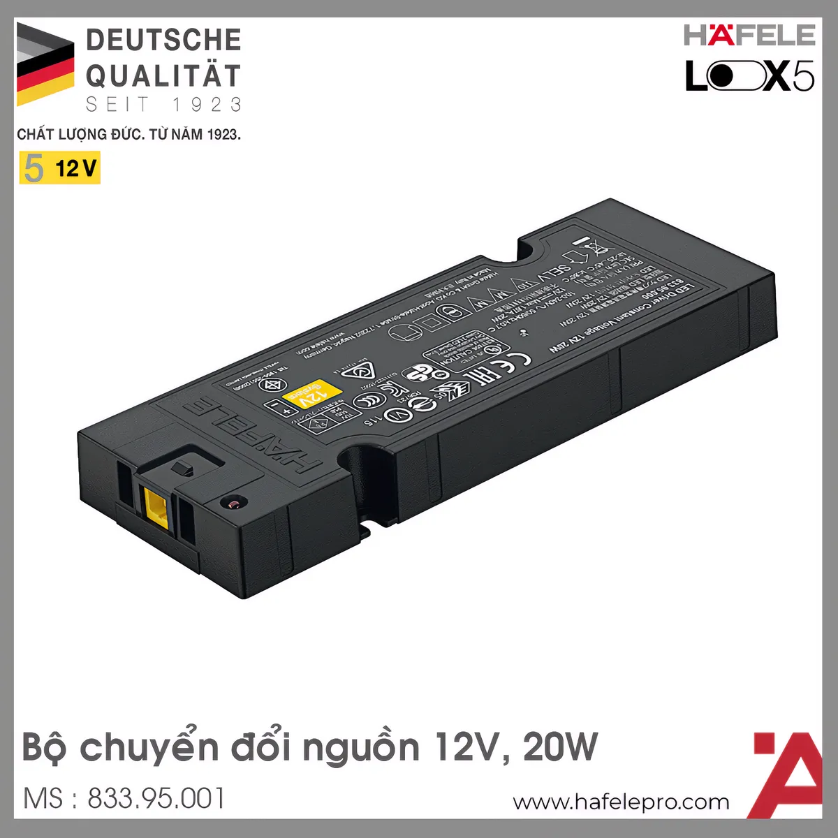 Bộ Đổi Nguồn Led Loox 12V Hafele 833.95.001