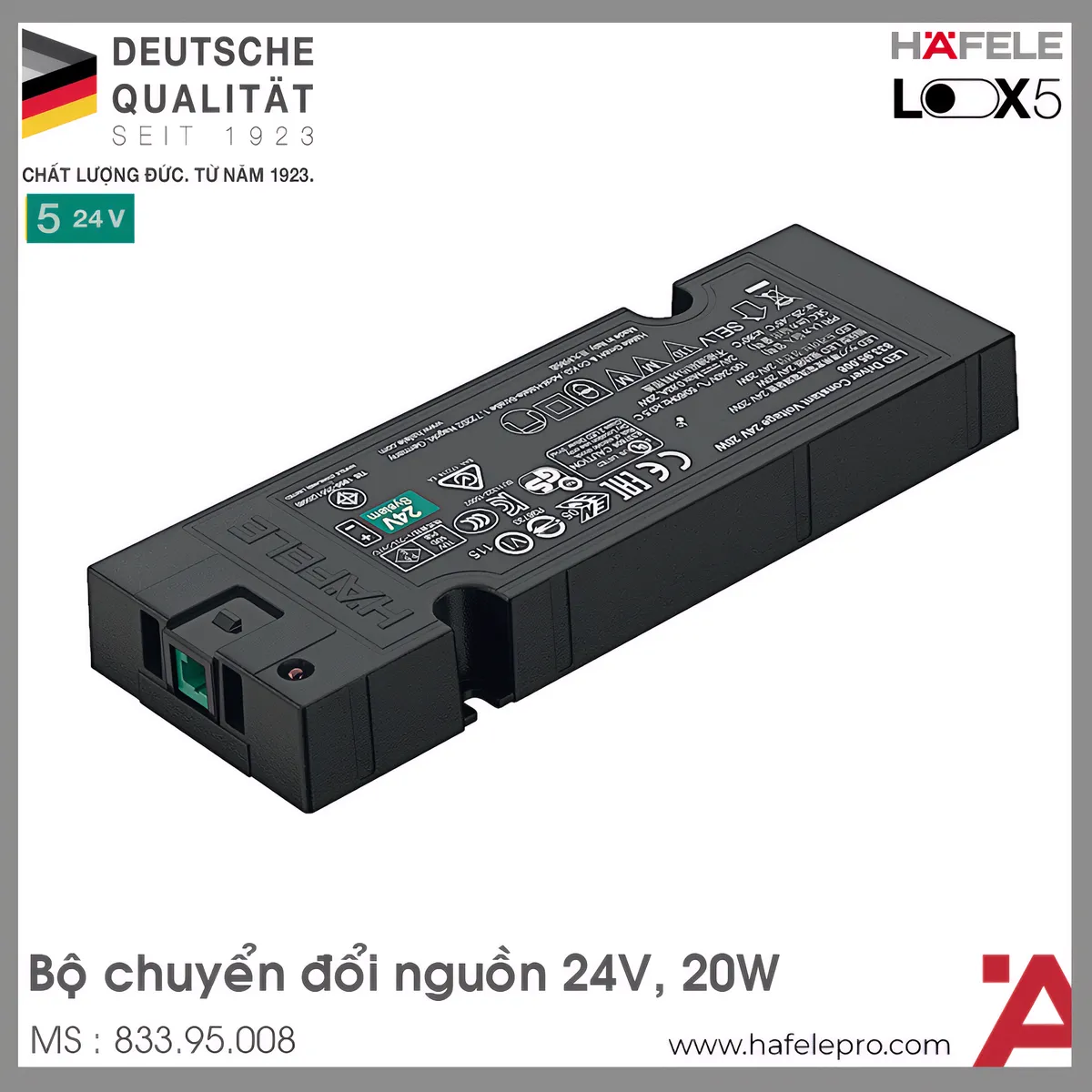 Bộ Chuyển Nguồn LED 24V 20W Hafele 833.95.008