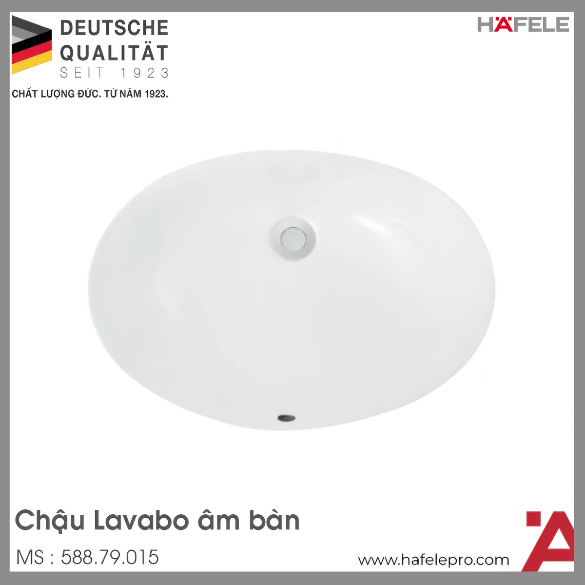 Chậu Sứ Lavabo Âm Bàn Sapporo 570 Hafele 588.79.015