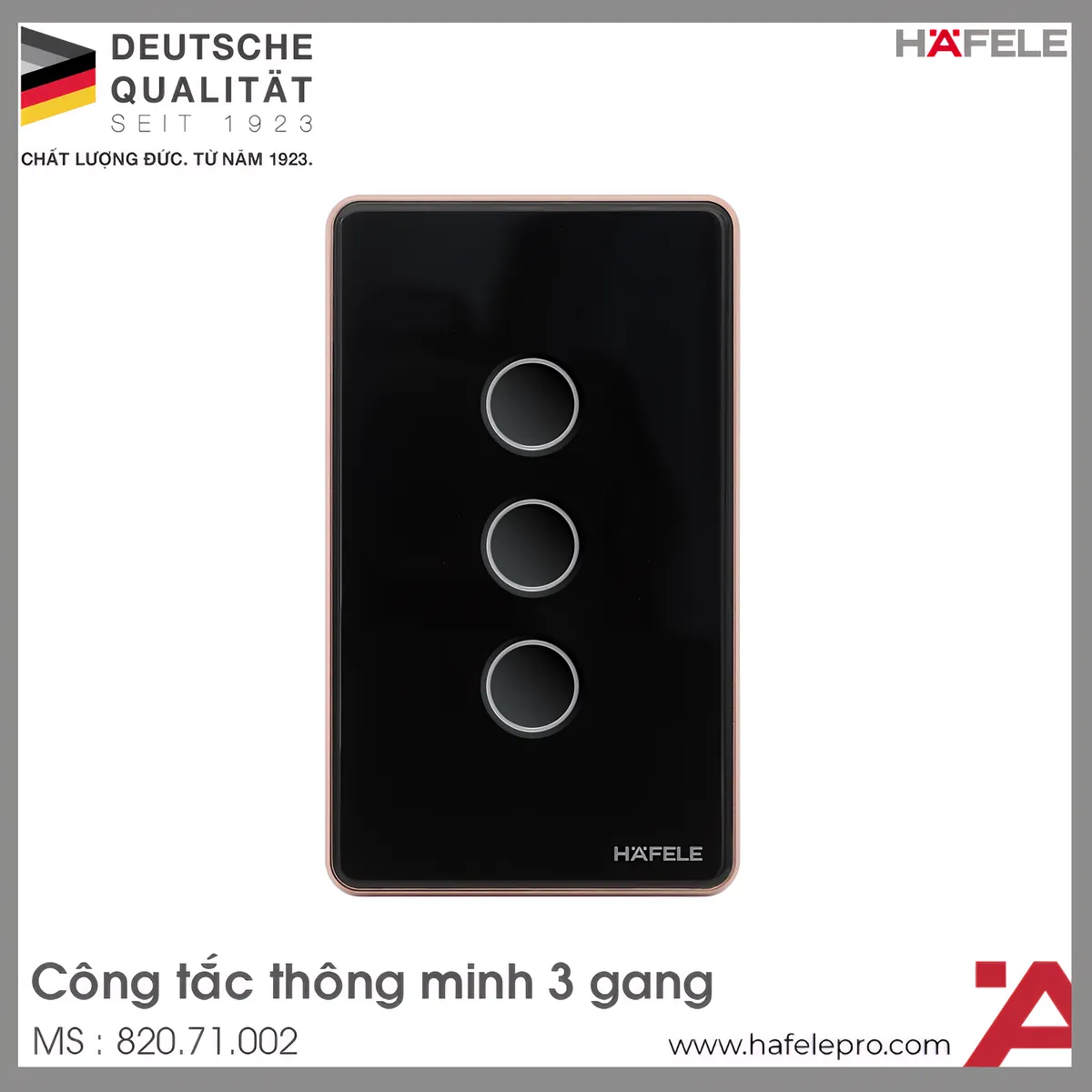 Công Tắc Đèn Thông Minh 3 Gang Hafele 820.71.002