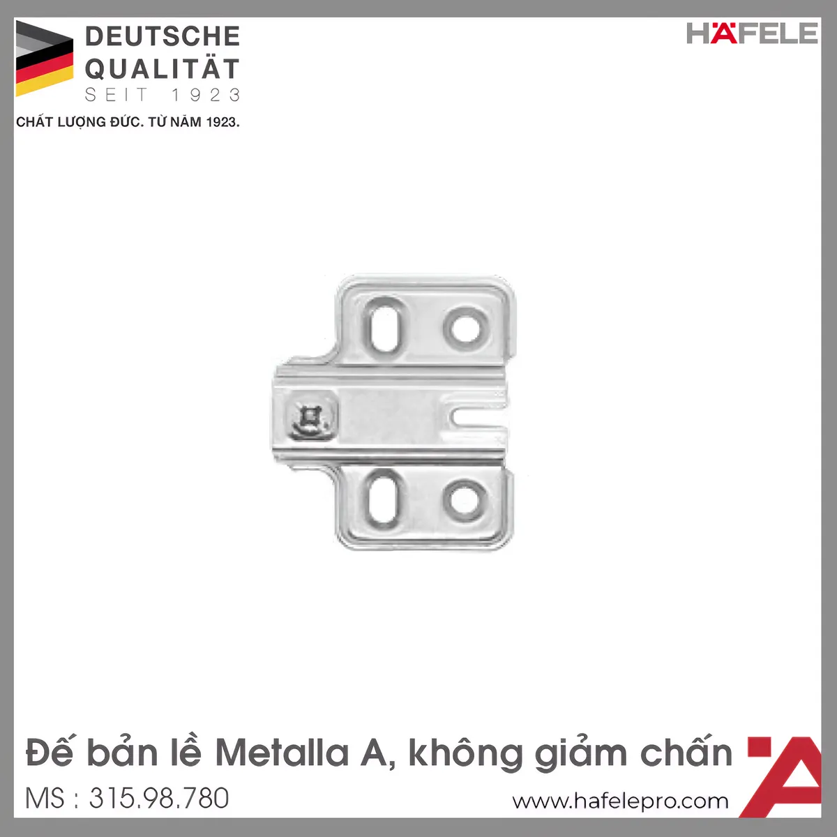Đế Bản Lề Không Đóng Giảm Chấn Hafele 315.98.780