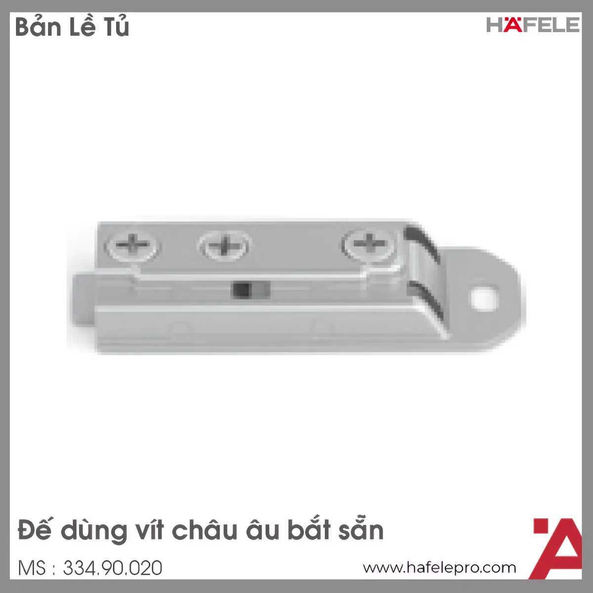 Đế Bản Lề Chữ I Lắp Với Tắc Kê Hafele 334.90.020