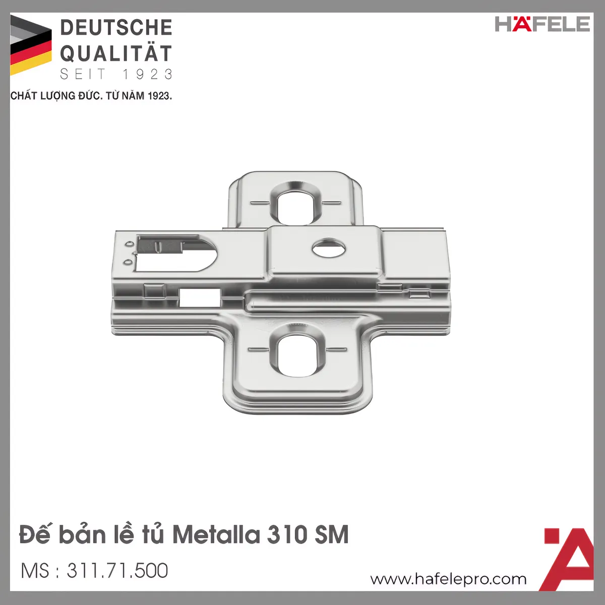 Đế Bản Lề Tủ Metalla 310 SM Hafele 311.71.500