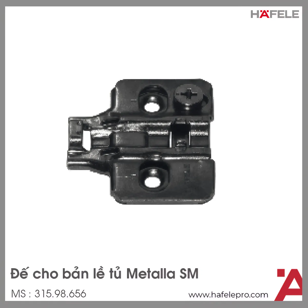 Đế Bản Lề Metalla SM Màu Đen Hafele 315.98.656