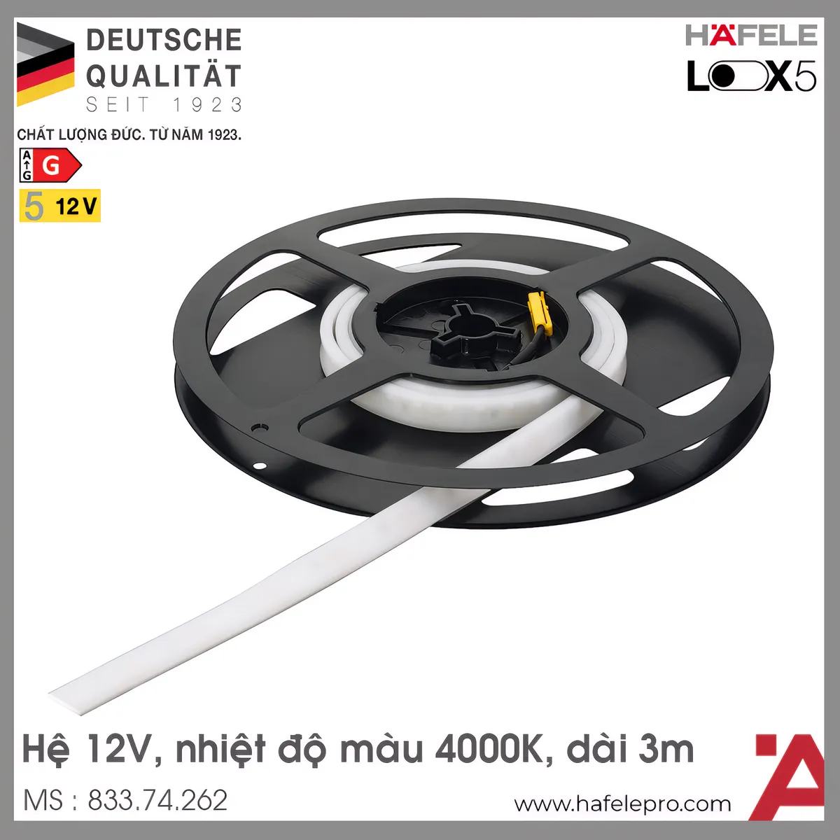 Đèn Led Dây Silicon 12V Đơn Sắc Hafele 833.74.262