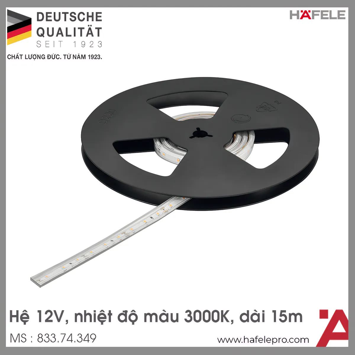 Đèn LED Dây Silicone 8mm 12V Hafele 833.74.349