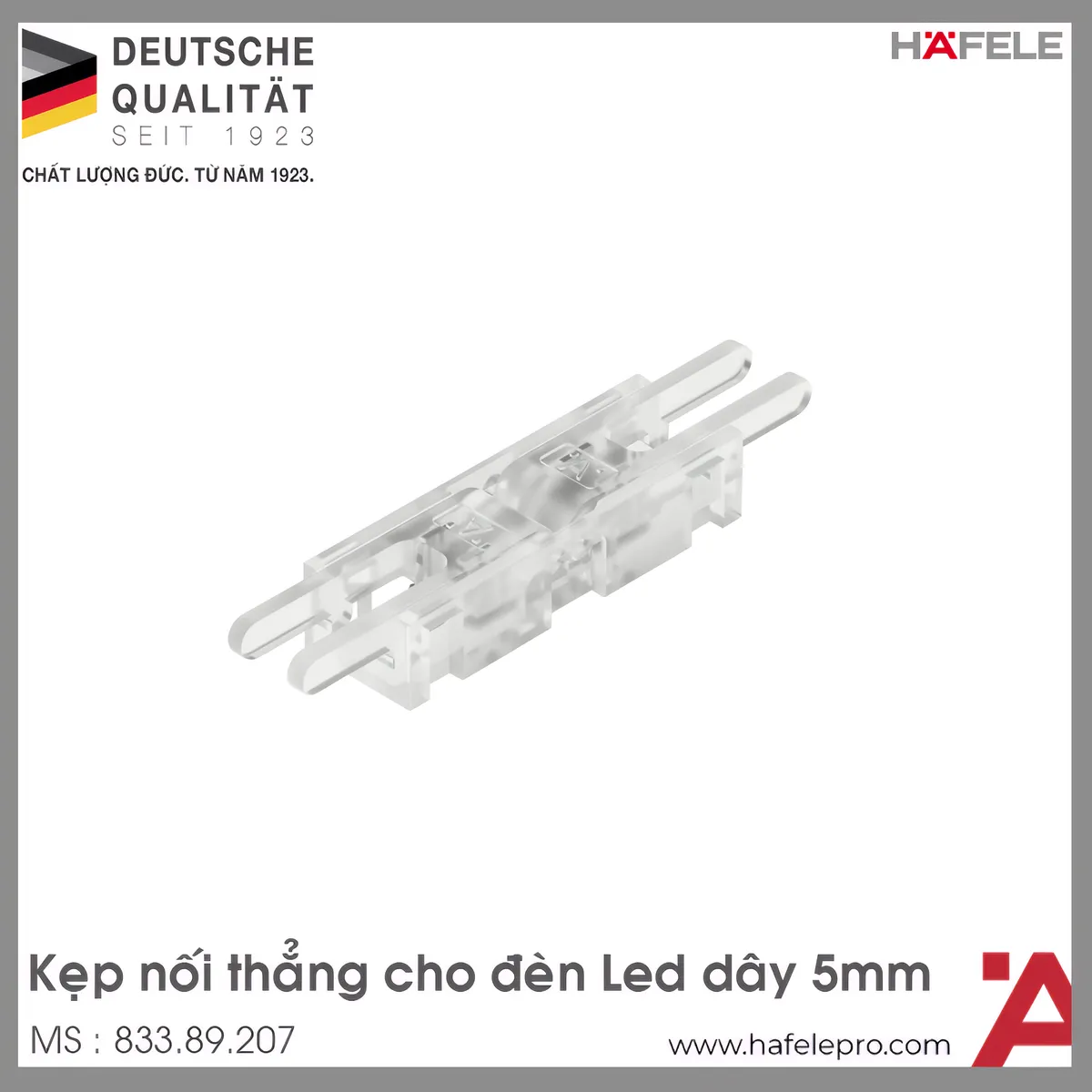 Kẹp Nối Thẳng Cho Đèn Led Dây 5mm Hafele 833.89.207