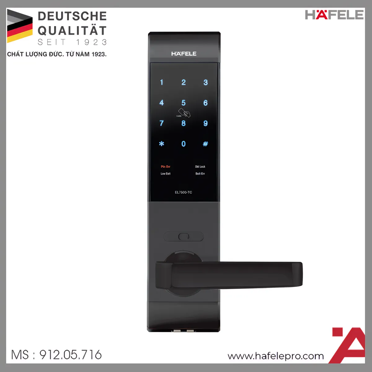 Khóa Điện Tử Thân Nhỏ EL7500-TC Hafele 912.05.716