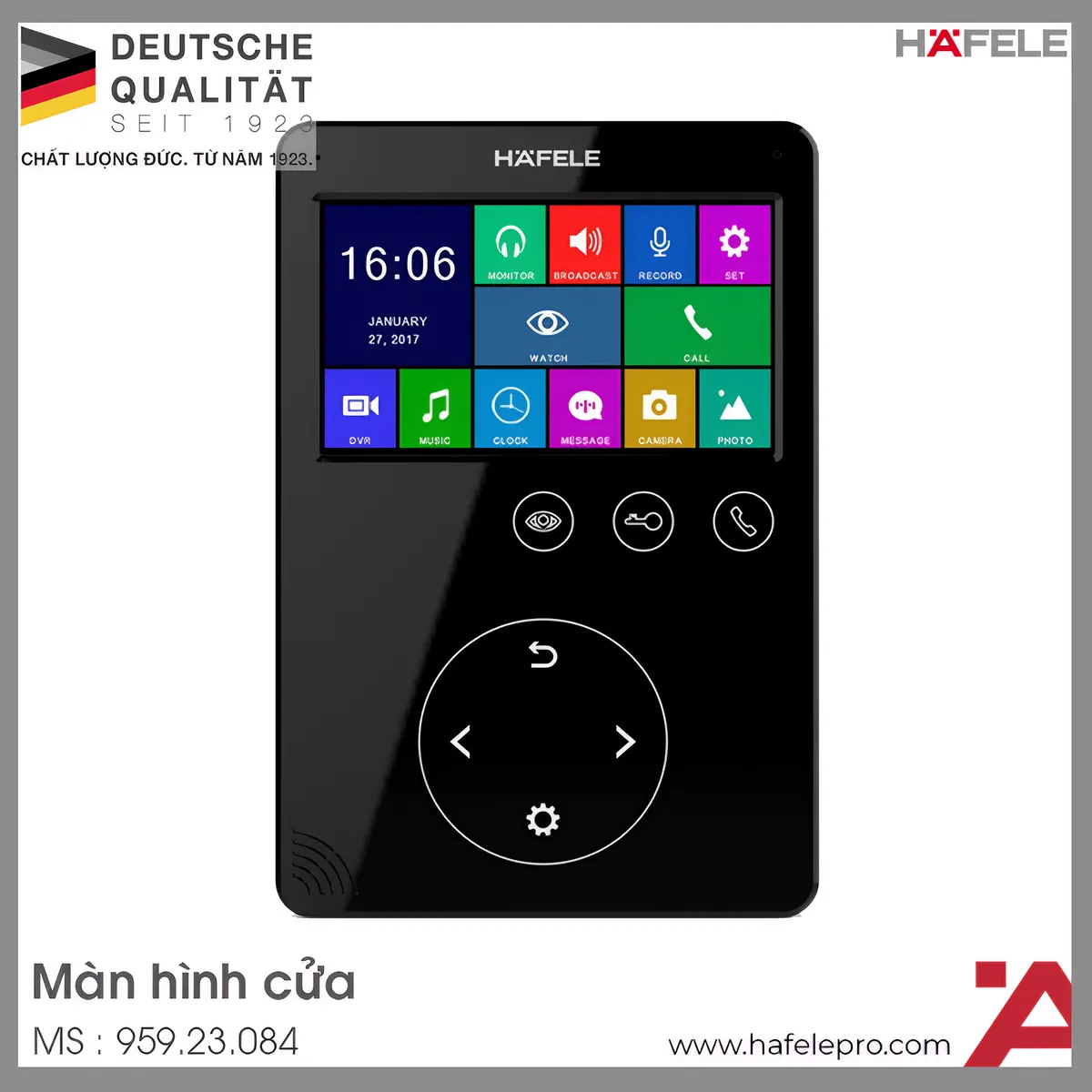 Màn Hình Cửa SLEEK 4.3'' Nút Nhấn Cảm Ứng Hafele 959.23.084