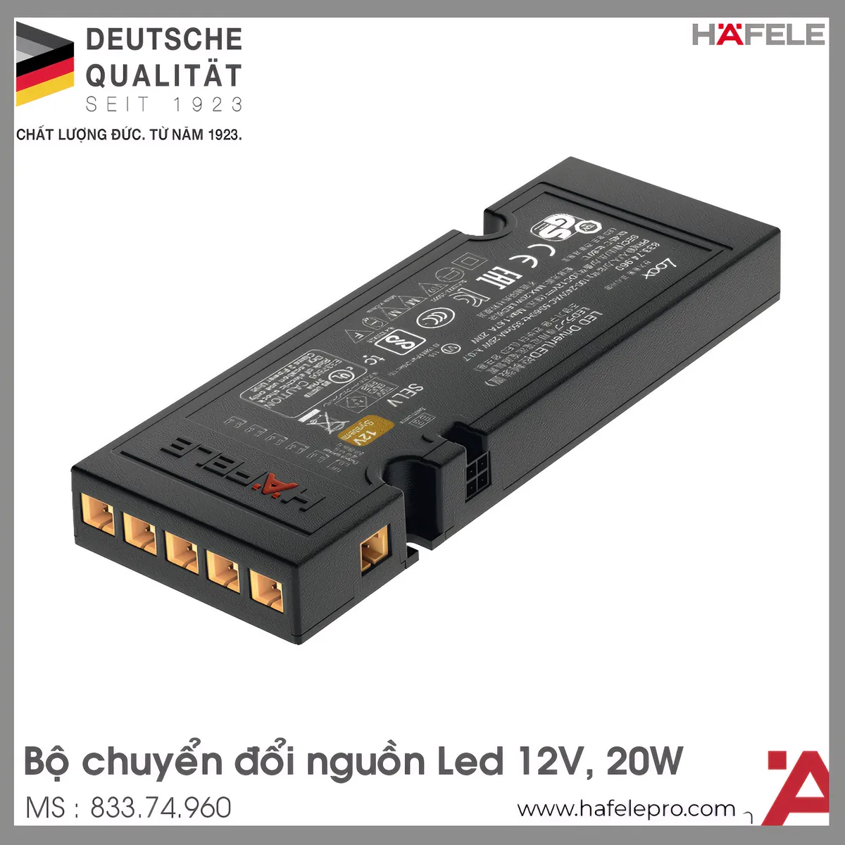 Biến Điện Hệ Thống 12V 20W Hafele 833.74.960