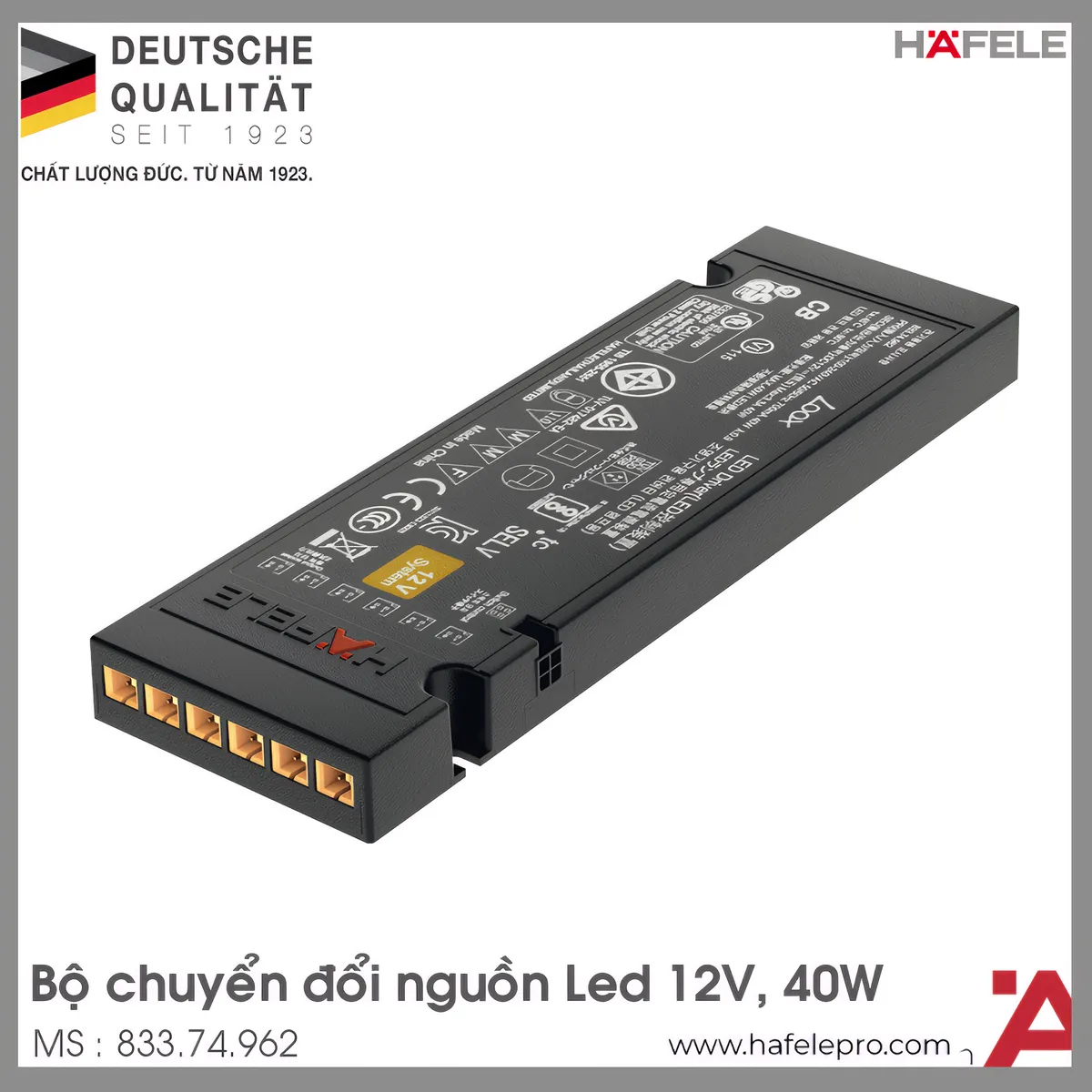 Biến Điện Hệ Thống 12V 40W Hafele 833.74.962