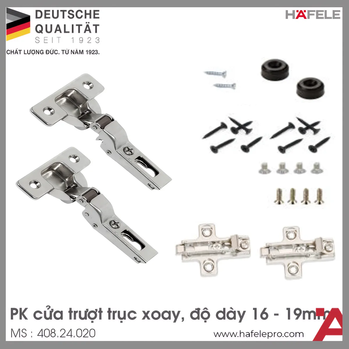 Phụ Kiện Bản Lề Cho Cửa 1 Cánh 16 – 19mm Hafele 408.24.020