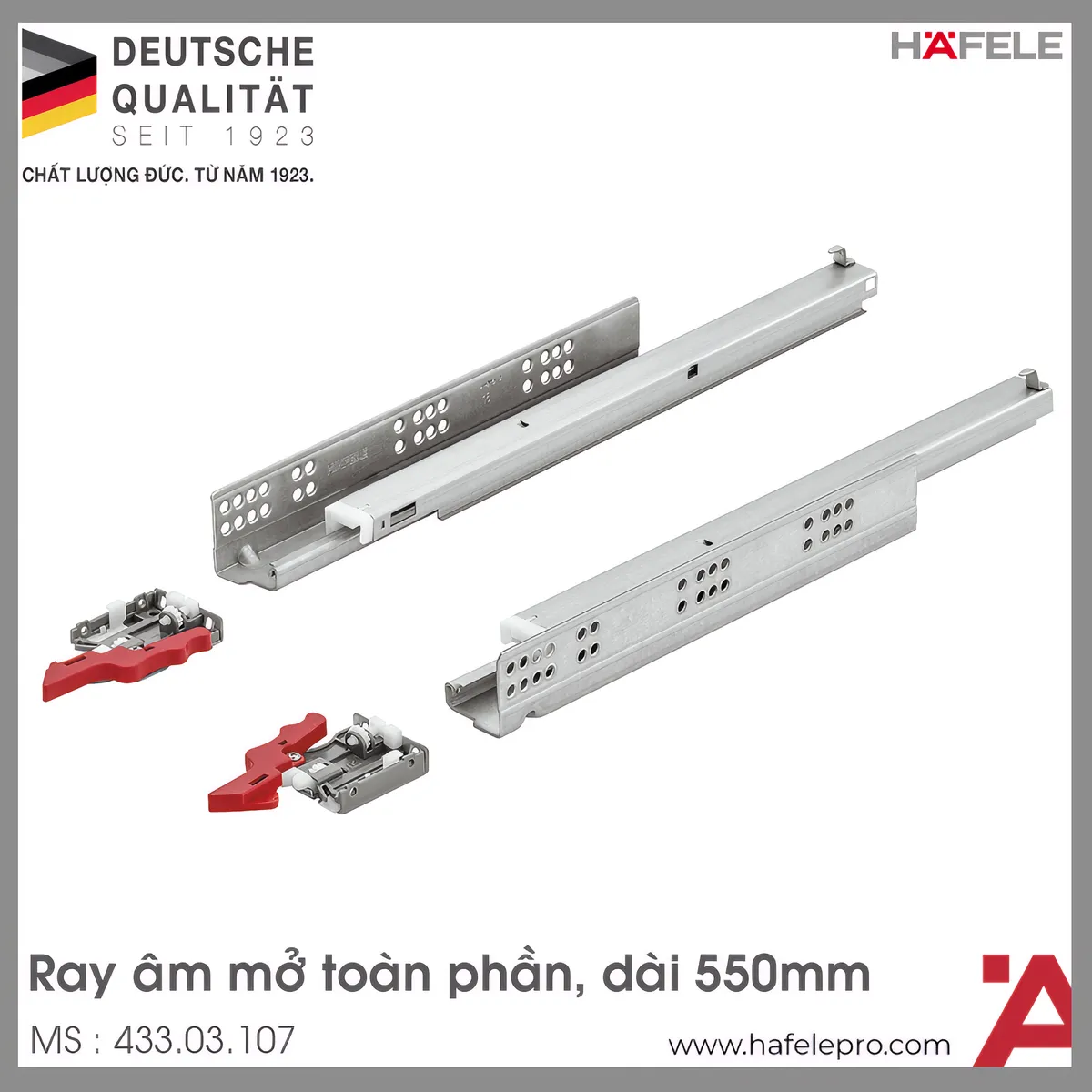Ray Âm EPC Plus Giảm Chấn 550mm Hafele 433.03.107