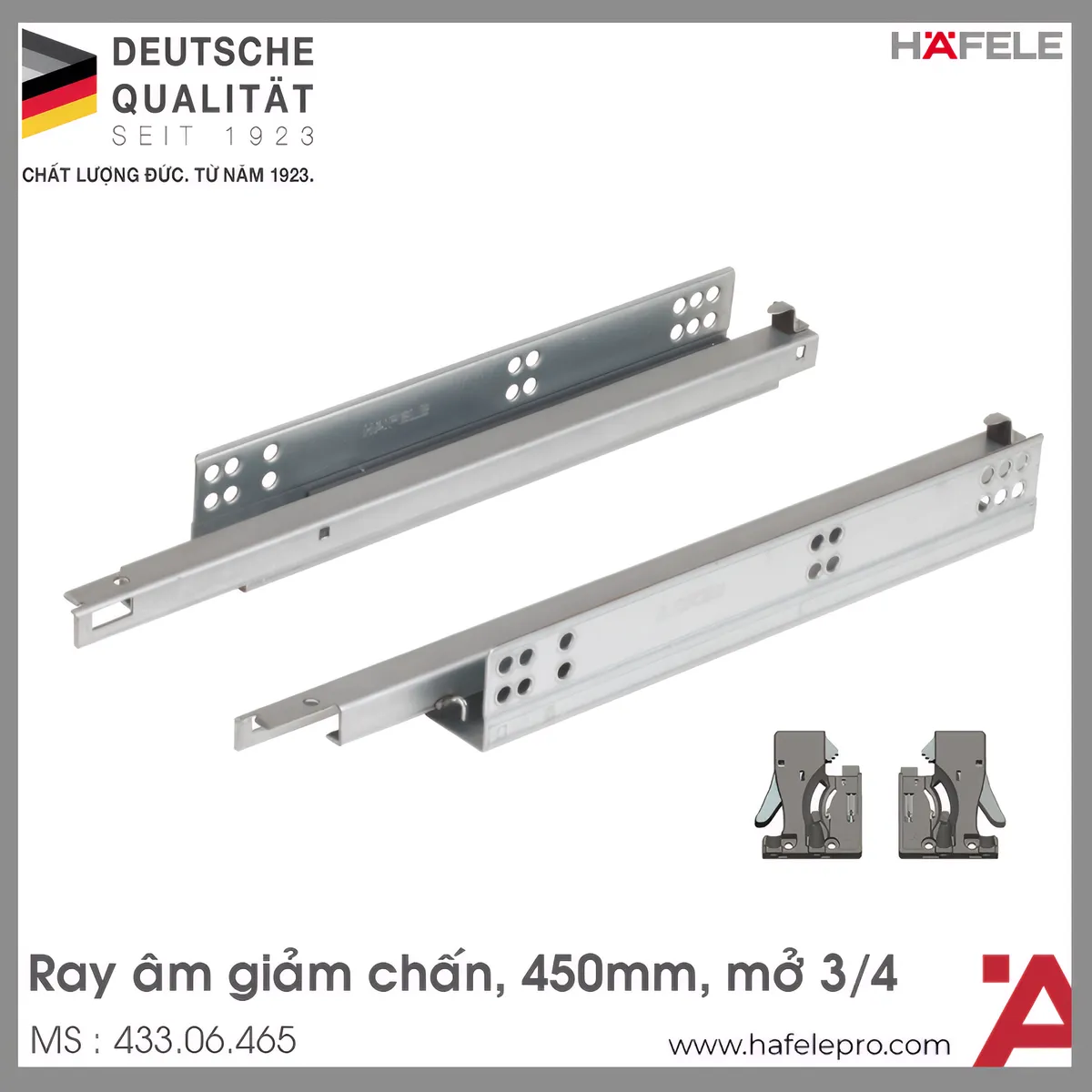 Ray Âm Giảm Chấn 450mm Hafele 433.06.465