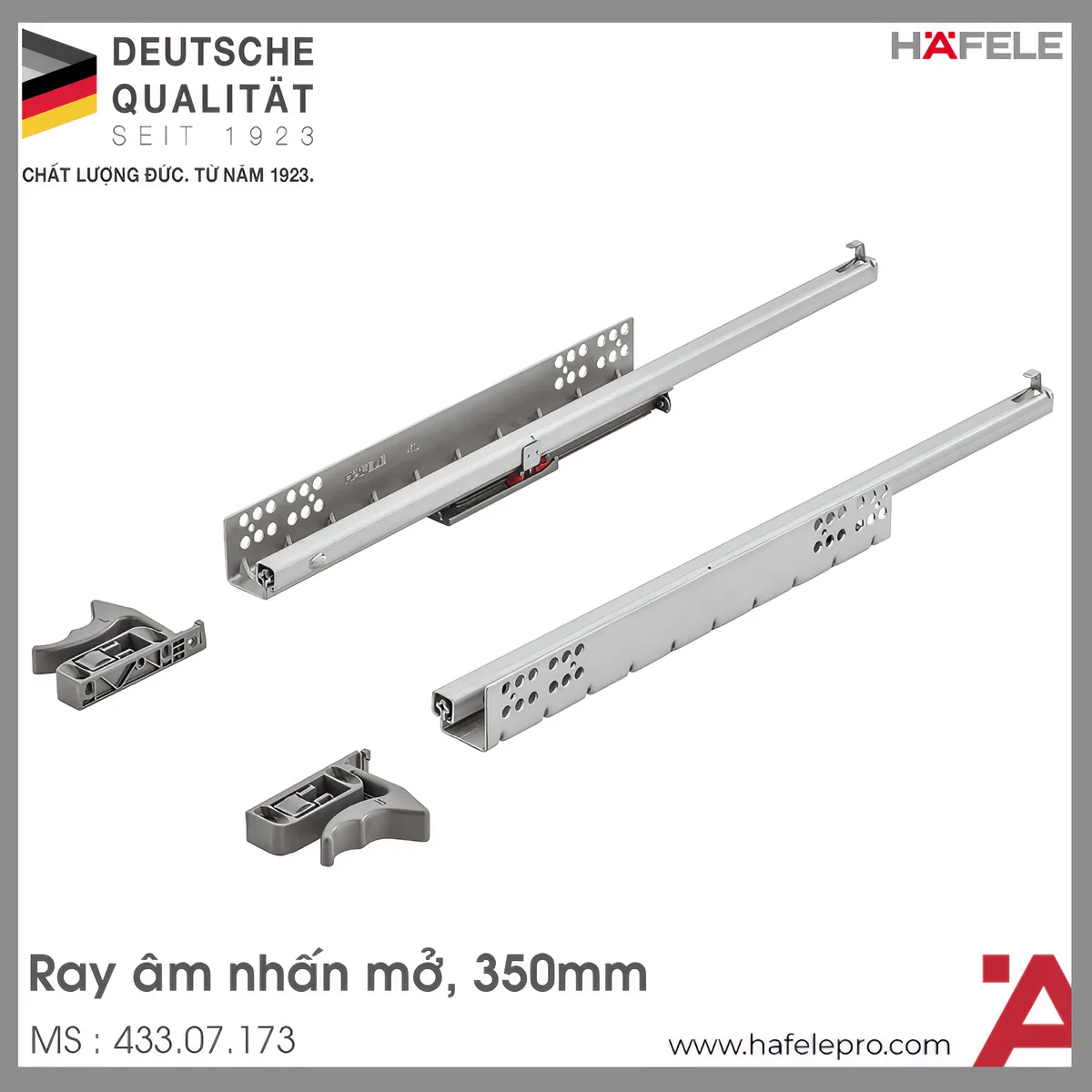 Ray Âm UMS25 350mm Nhấn Mở Hafele 433.07.173