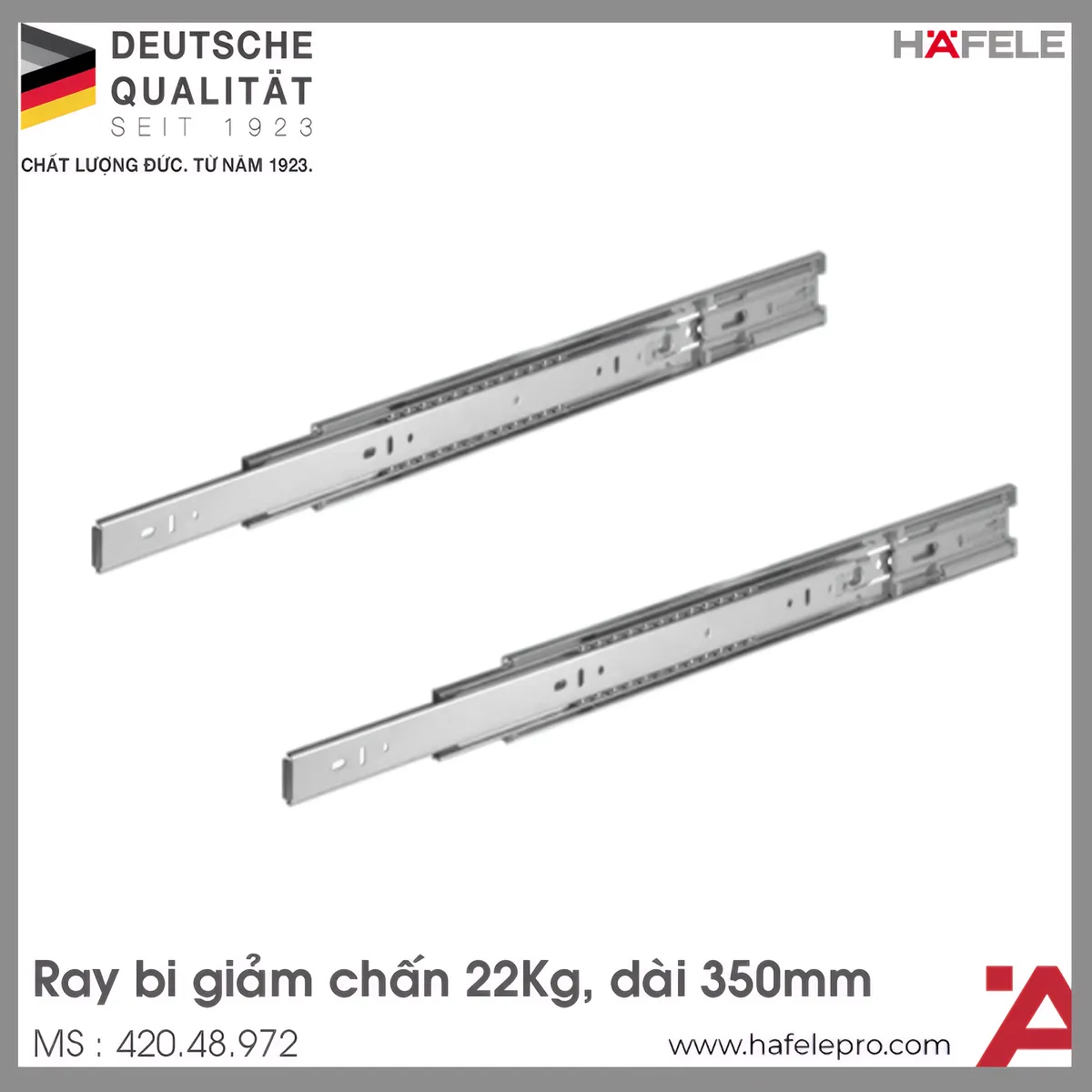 Ray Bi Giảm Chấn 350mm Hafele 420.48.972