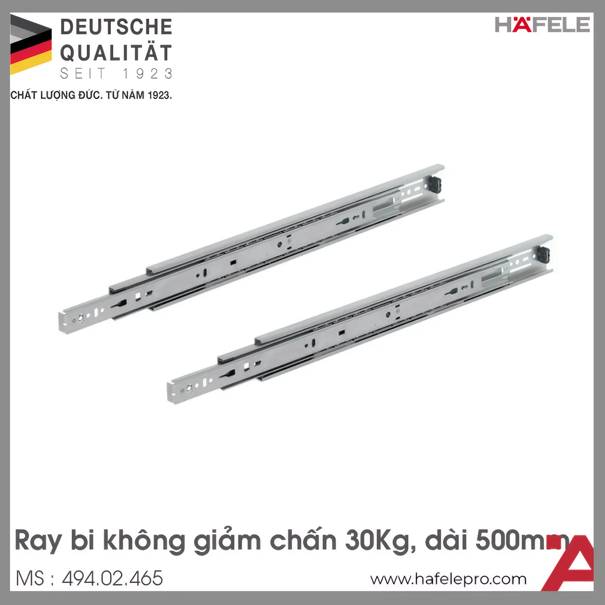 Ray Bi Không Giảm Chấn 500mm Hafele 494.02.465