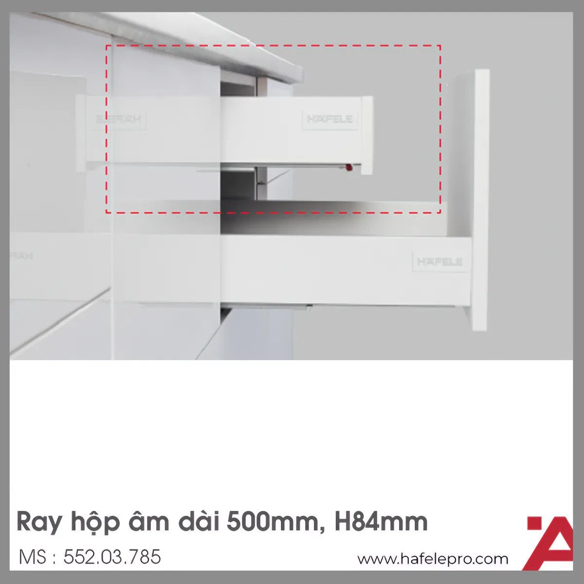 Ray Hộp Alto Giảm Chấn H84mm Hafele 552.03.785