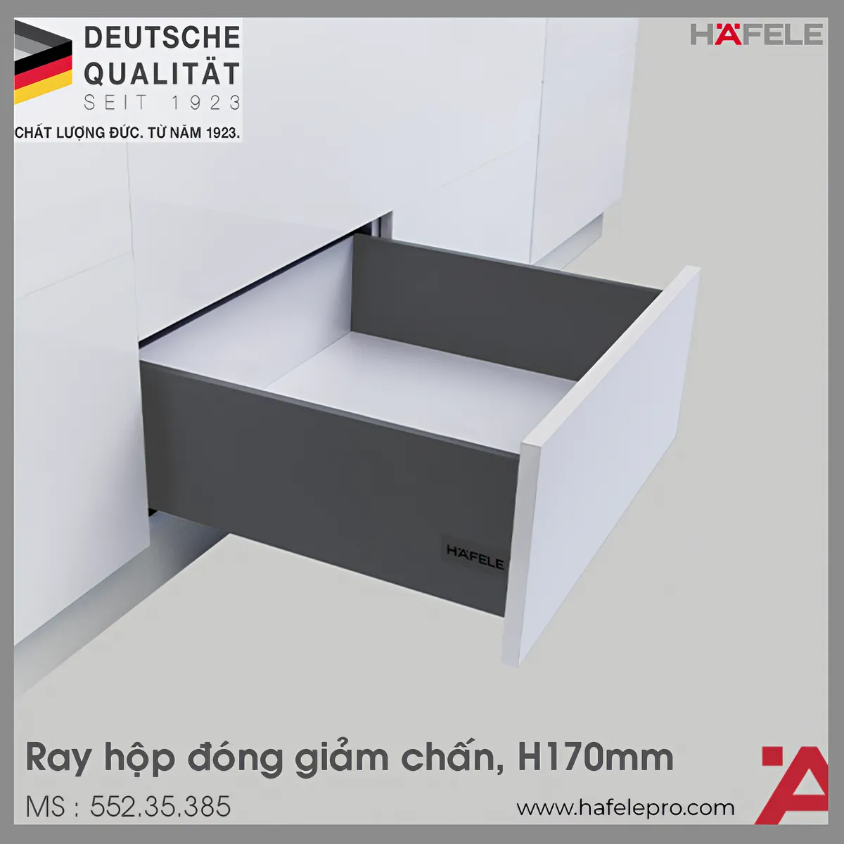 Ray Hộp Alto-S Giảm Chấn H170mm Hafele 552.35.385
