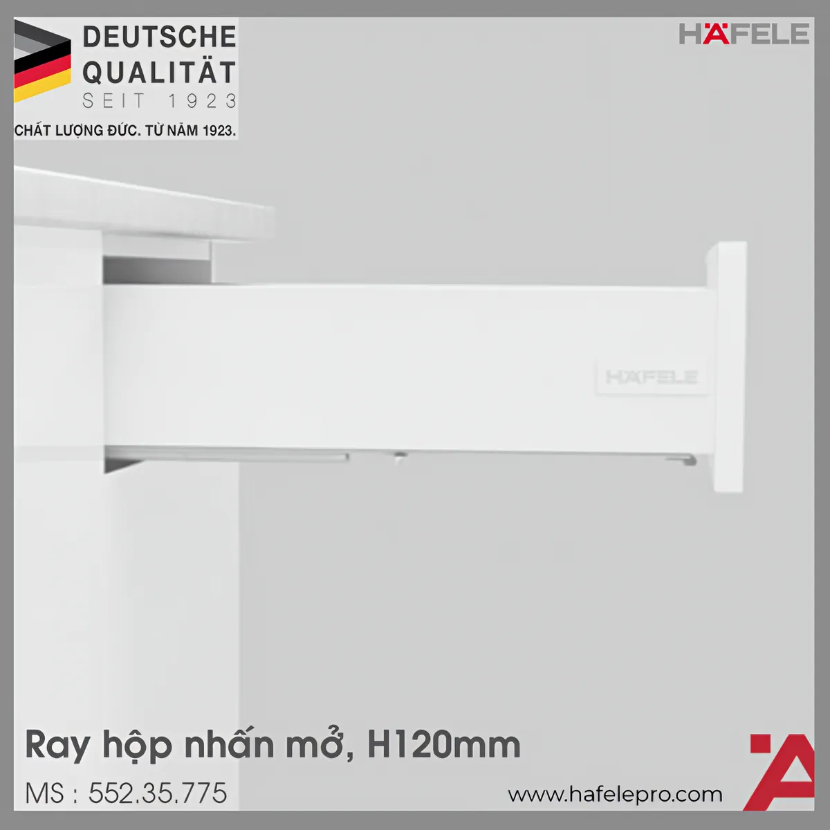 Ray Hộp Alto-S Giảm Chấn H120mm Hafele 552.35.775