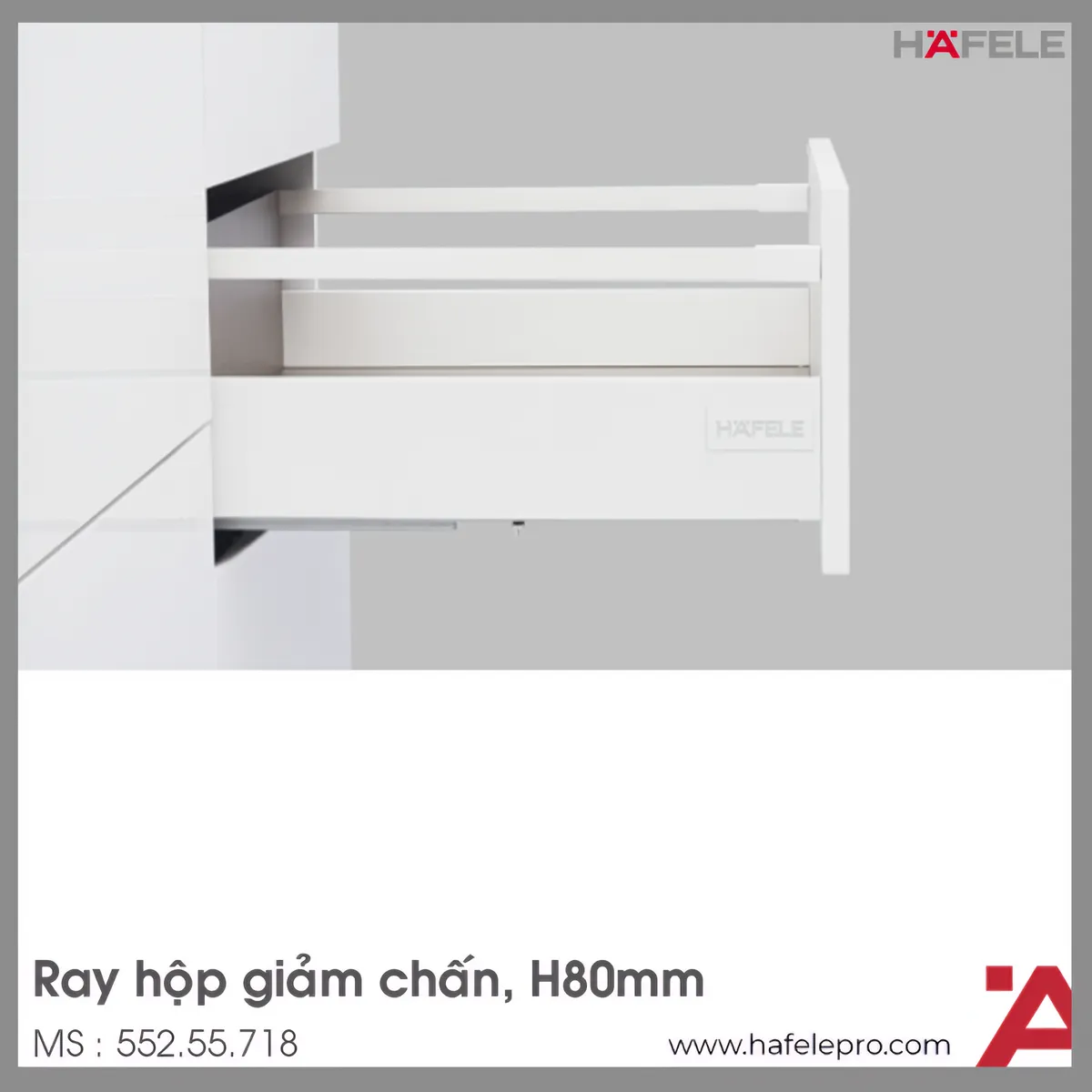 Ray Hộp Alto-S Giảm Chấn H80mm Hafele 552.55.718