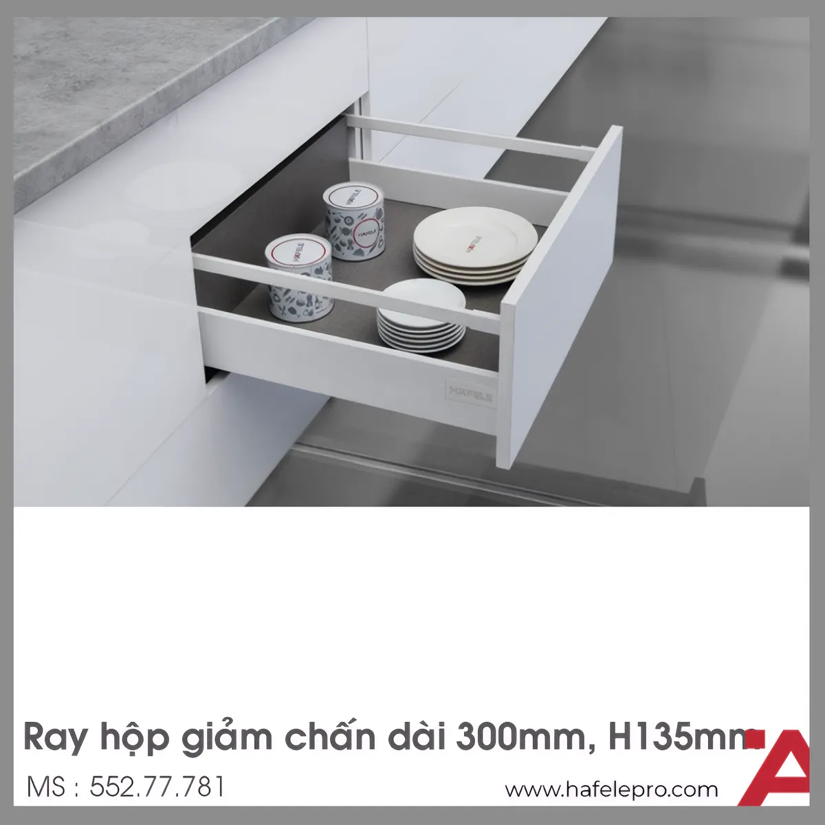 Ray Hộp Alto Giảm Chấn H135mm Hafele 552.77.781