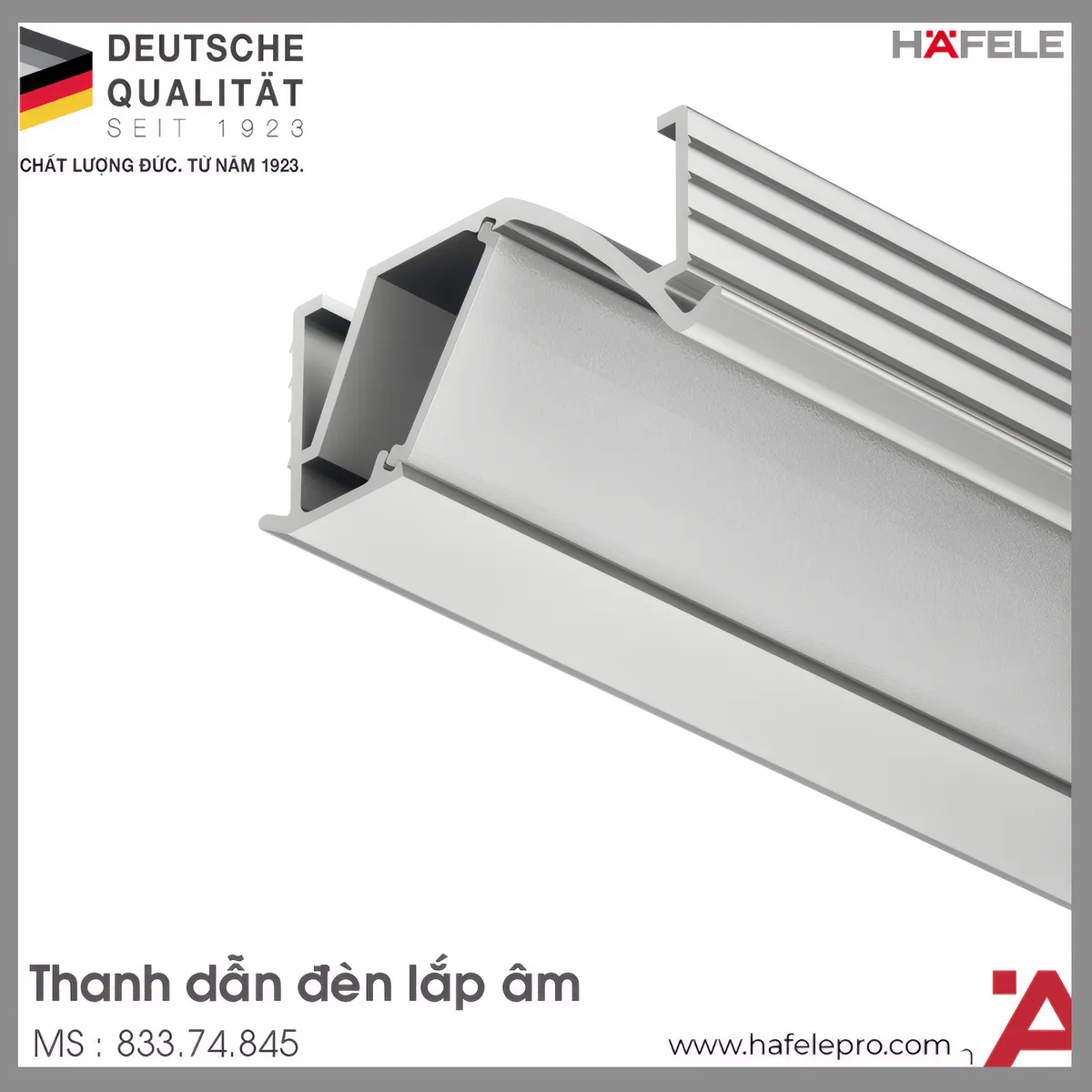 Thanh Nhôm Gắn Âm Góc Nghiêng Hafele 833.74.845