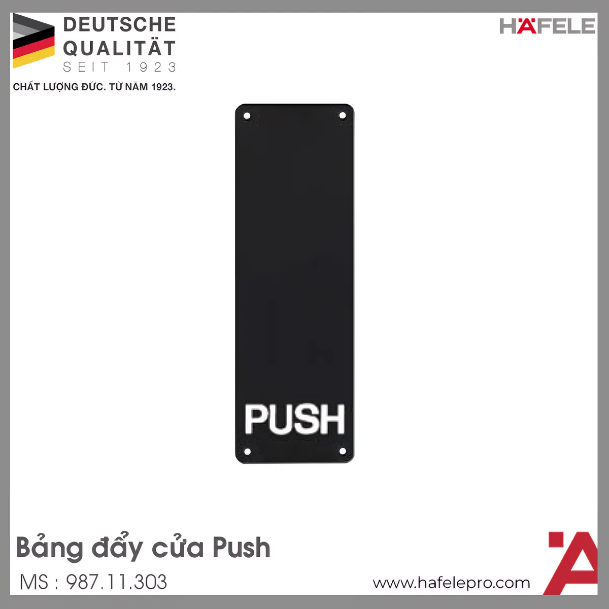 Bảng Đẩy Cửa Push Màu Đen Hafele 987.11.303