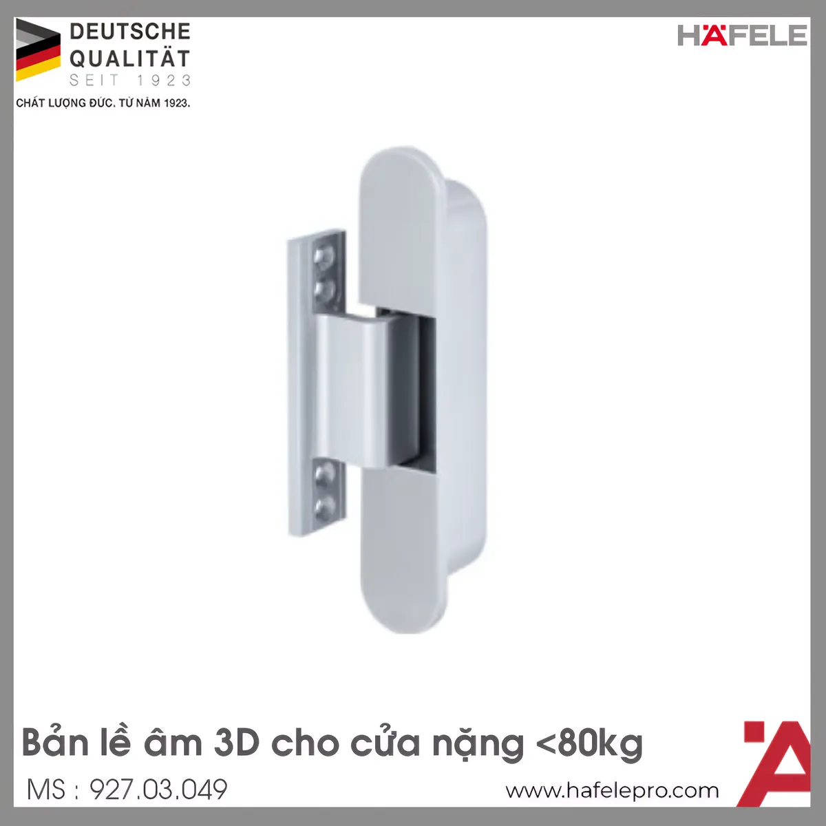 Bản Lề Âm 3D Cho Cửa 80Kg Hafele 927.03.049