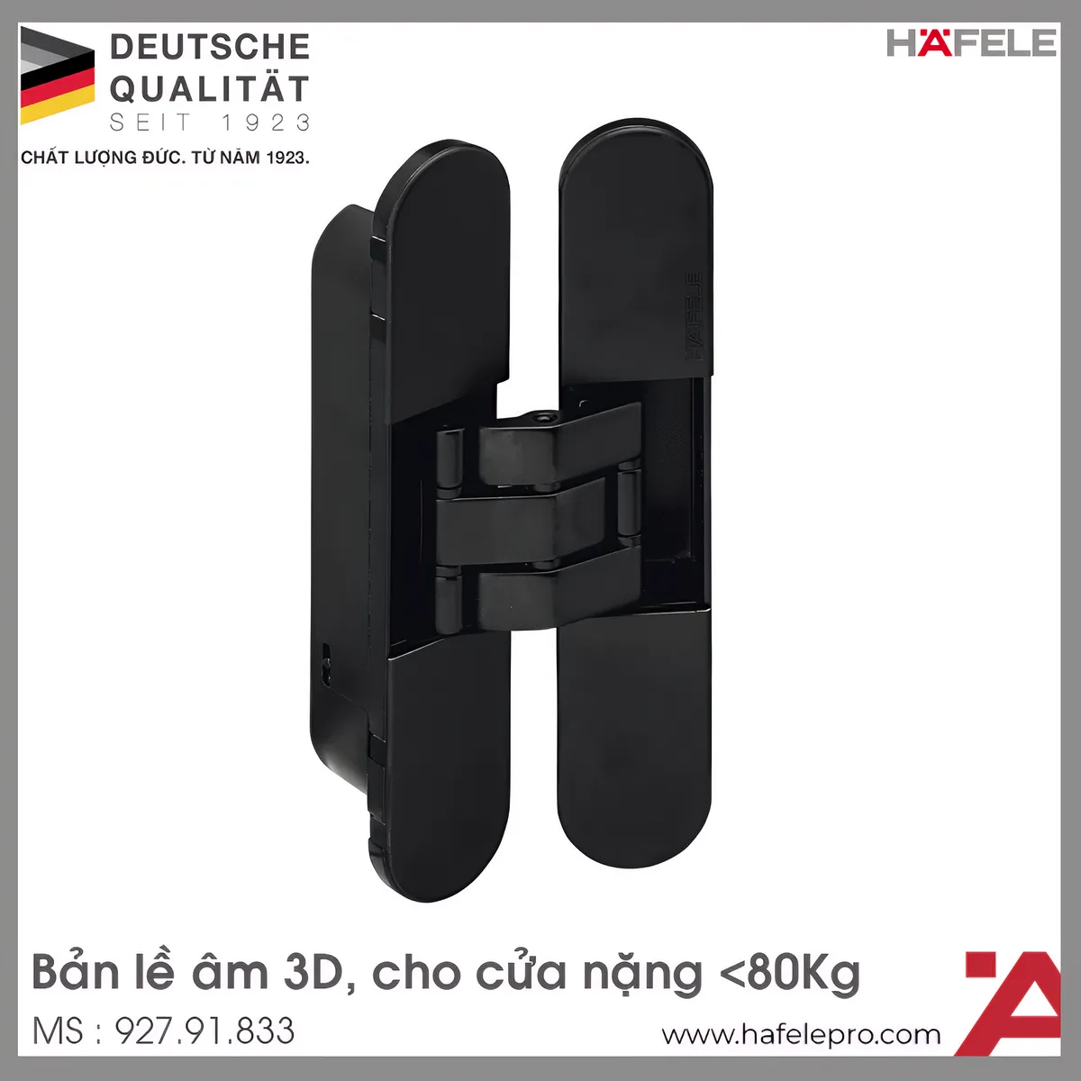 Bản Lề Âm Cửa Nặng 80Kg Hafele 927.91.833