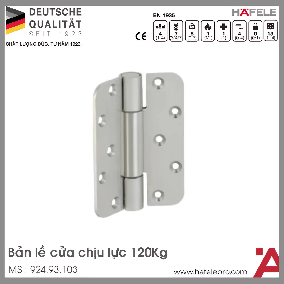Bản Lề Chịu Lực 160Kg Hafele 924.93.103