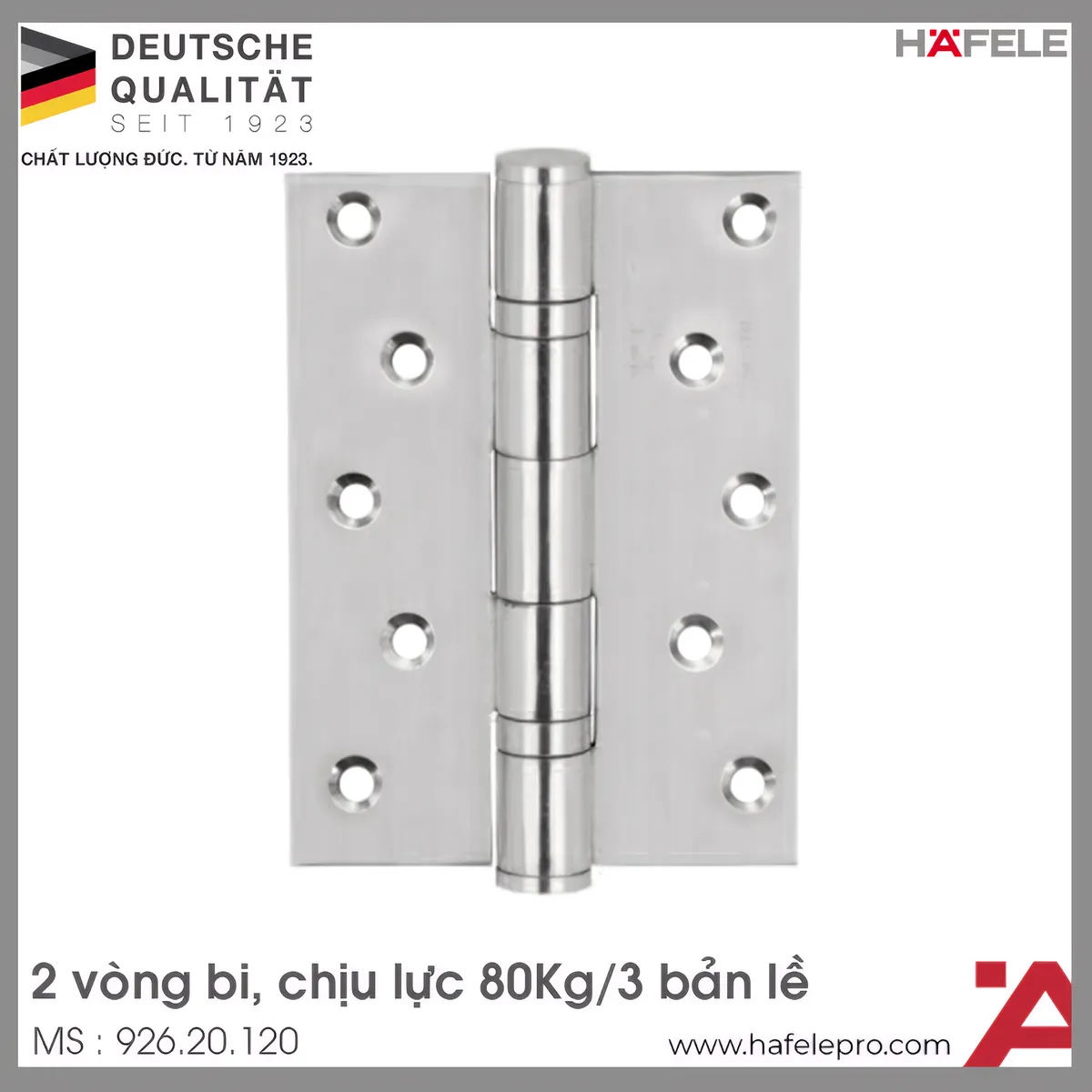 Bản Lề Lá 2 Vòng Bi 80Kg Hafele 926.20.120