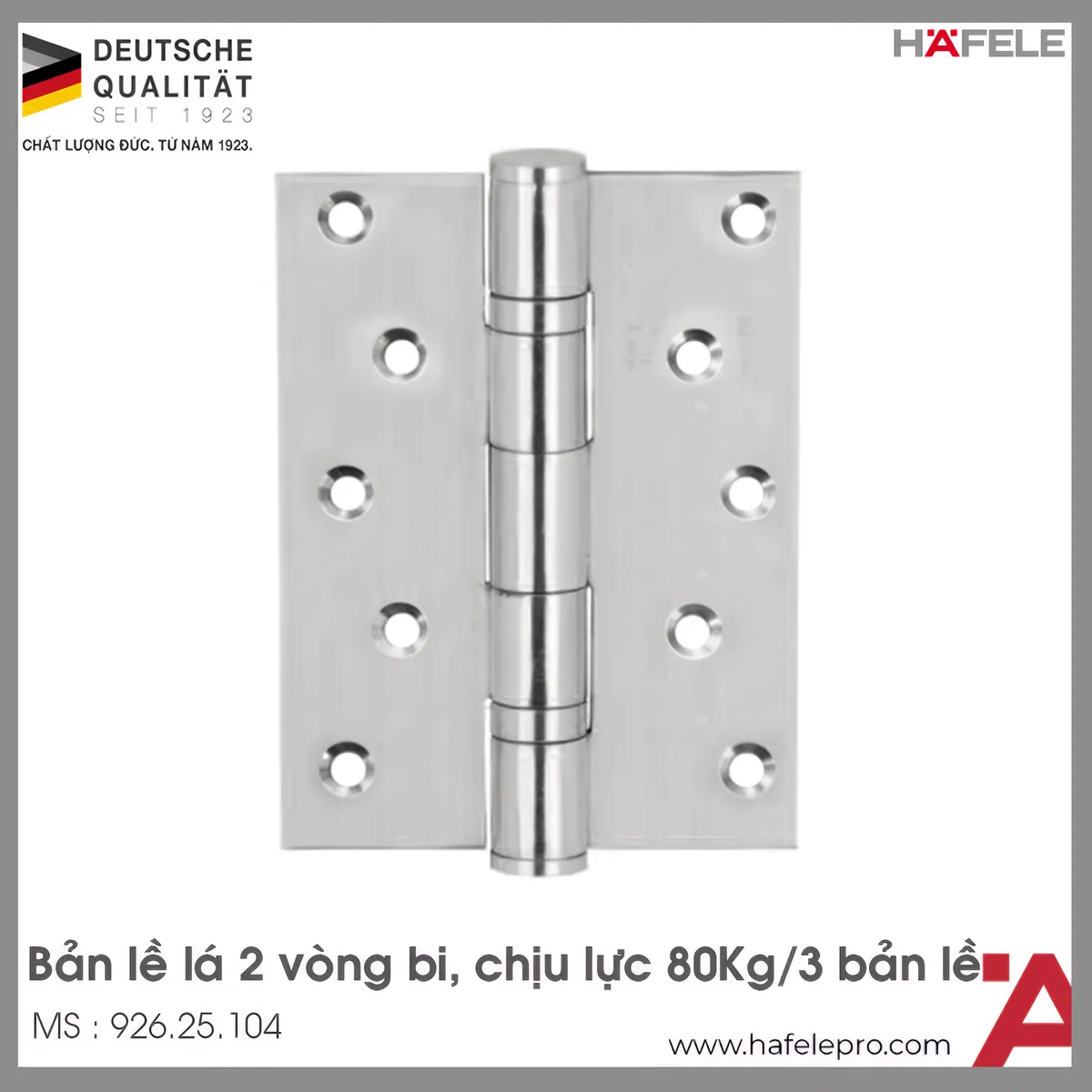 Bản Lề Lá 2 Vòng Bi 80Kg Hafele 926.25.104