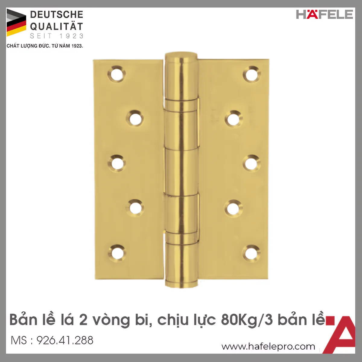 Bản Lề Lá 2 Vòng Bi 80Kg Hafele 926.41.288