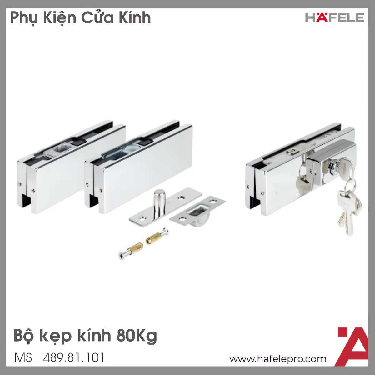 Bộ Kẹp Kính 80Kg Hafele 489.81.101